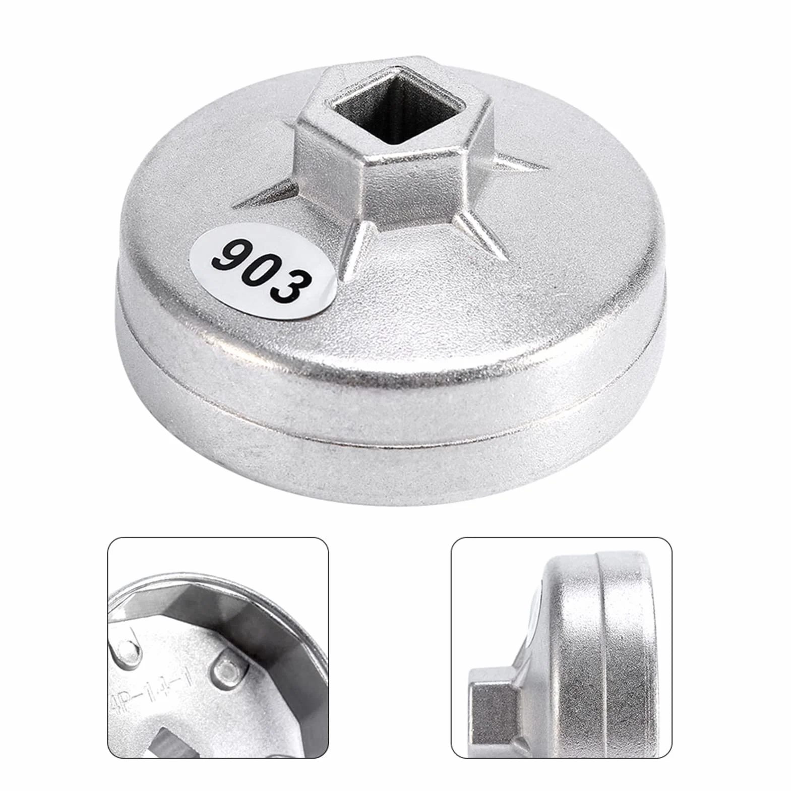 Tbest 74mm 14-ostrzowy Aluminiowy Klucz do Filtra Narzędzie do Usuwania Nasadek Premium Trwałe Akcesoria do Naprawy Samochodów do Pojazdów Kolor Srebrny 1 Sztuka