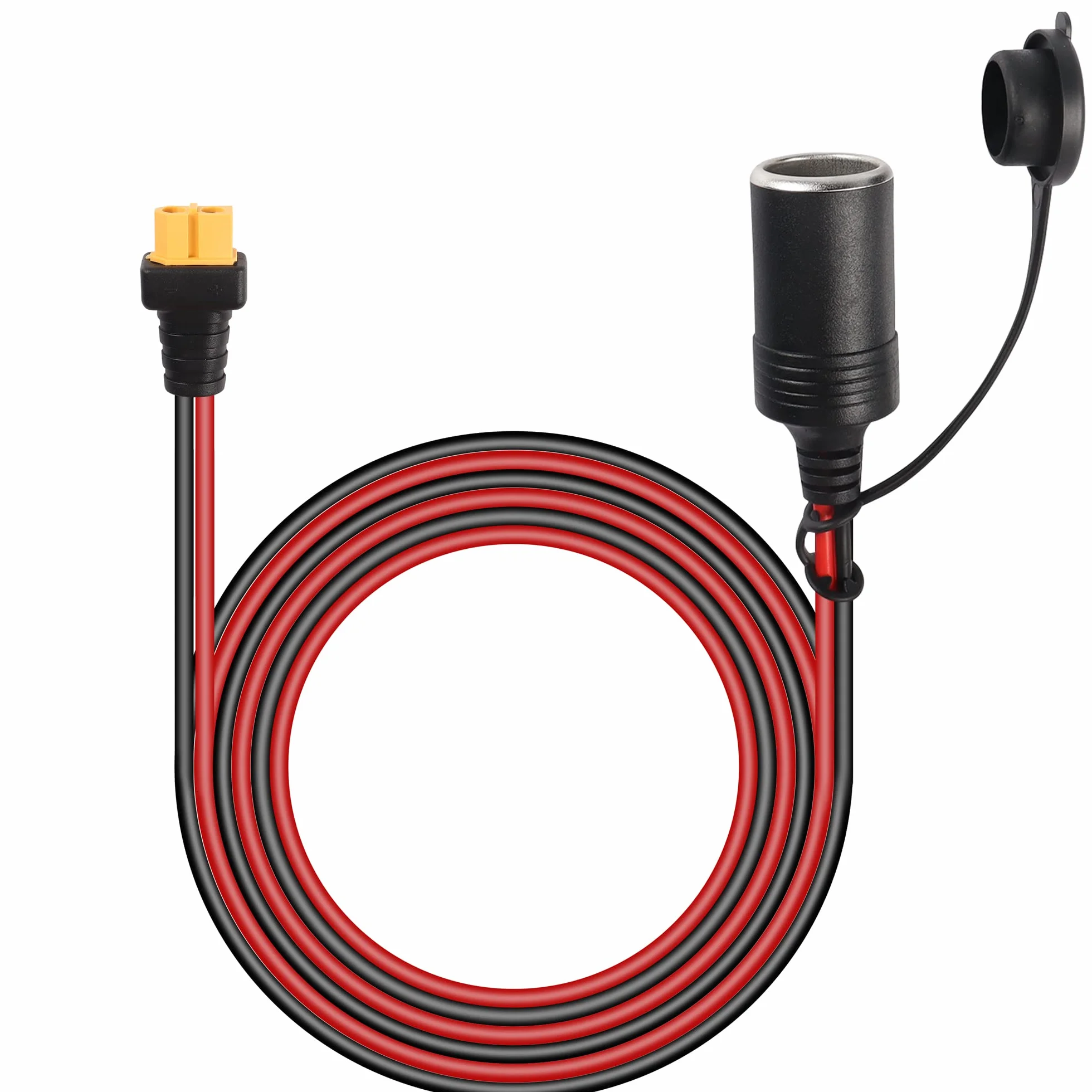 GELRHONR XT60 żeńskie gniazdo zapalniczki samochodowej, 14AWG 12V/24V XT60 żeńskie żeńskie gniazdo zapalniczki samochodowej z wodoodporną osłoną pyłoszczelną-1,5 m