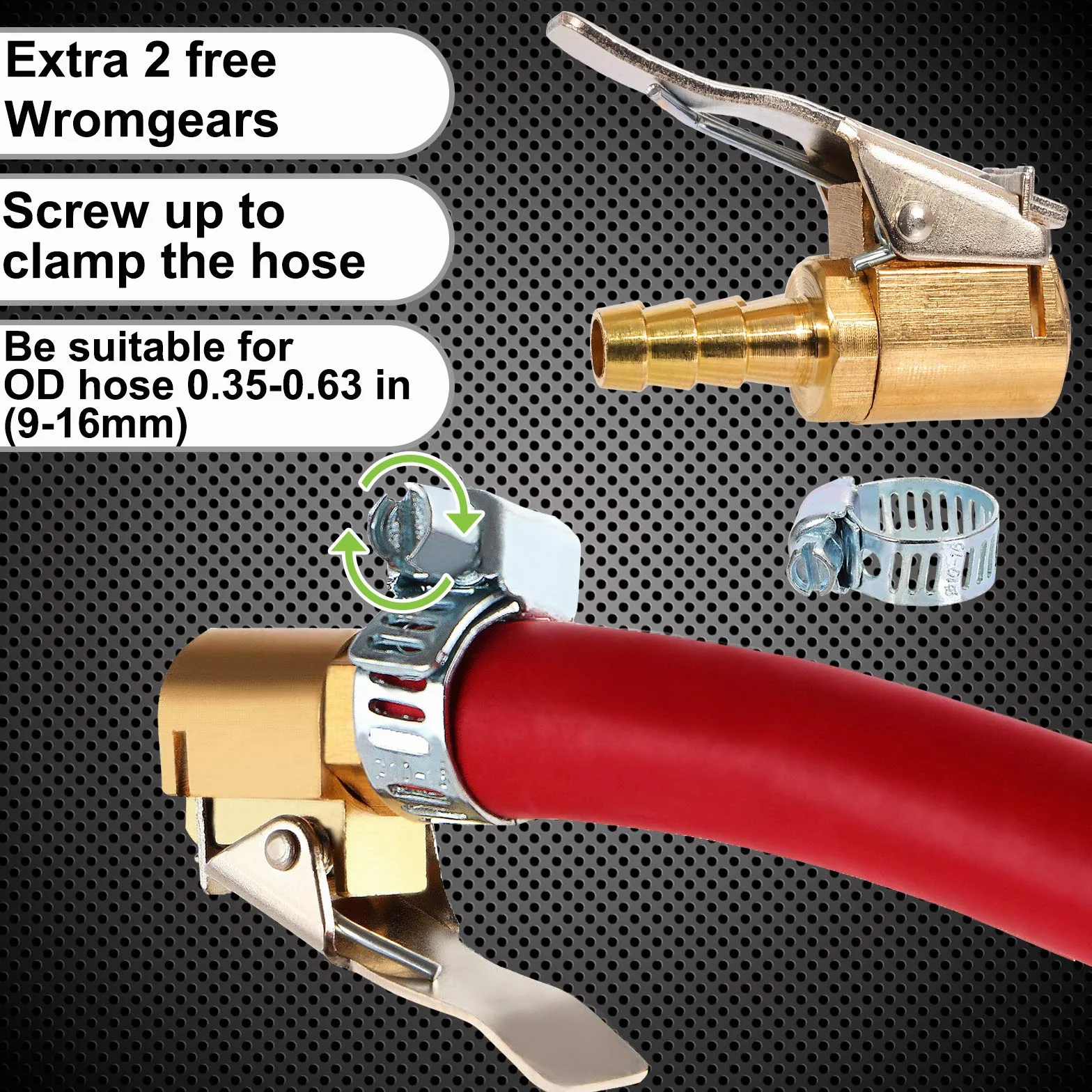 Toolwiz 2 sztuki 6 mm Air Chuck adapter dźwigni do wentylu samochodowego, 1/4" NPT, wąż do pompowania opon, mosiądz