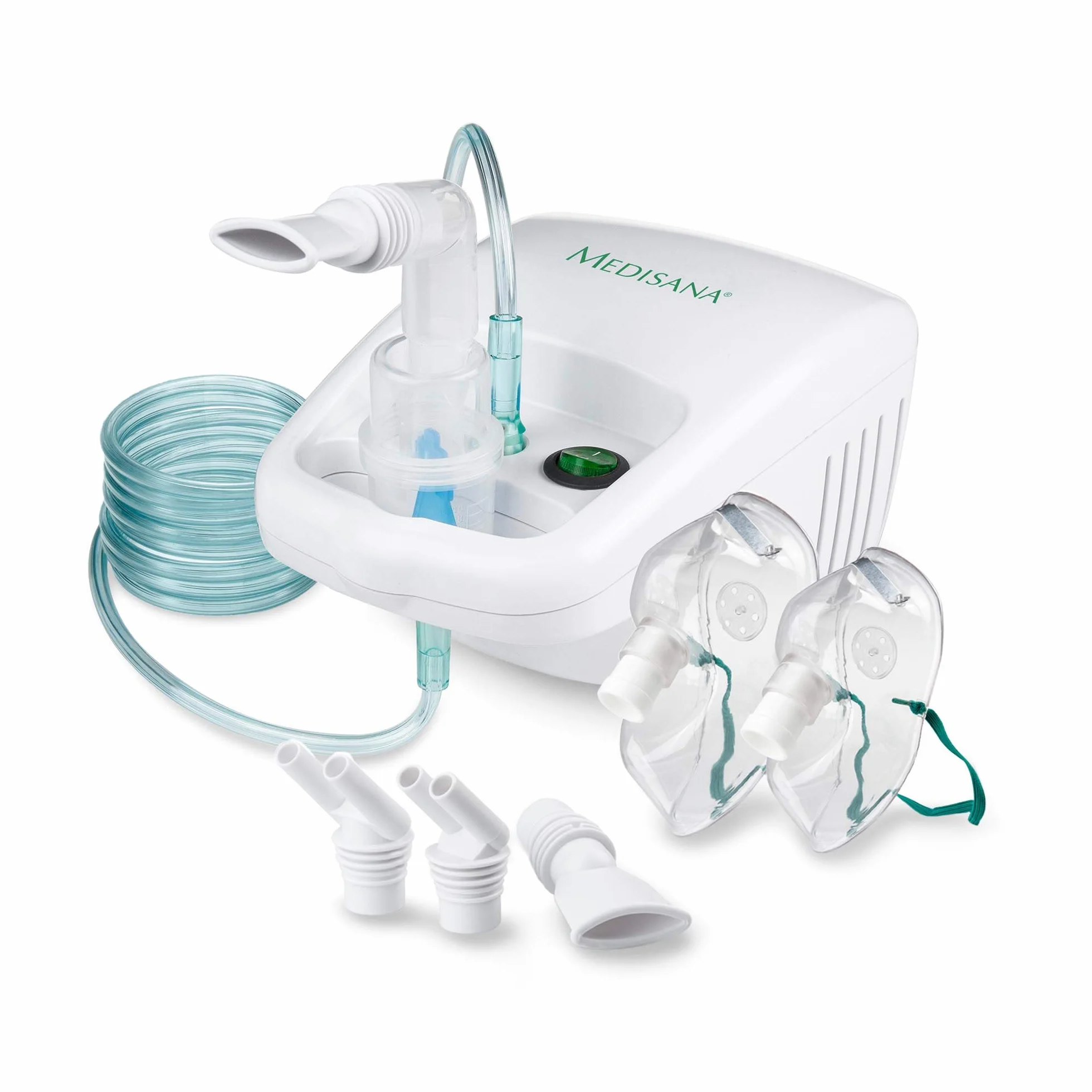 Medisana IN 500 inhalator nebulizator kompresorowy z ustnikiem i maską dla dorosłych i dzieci