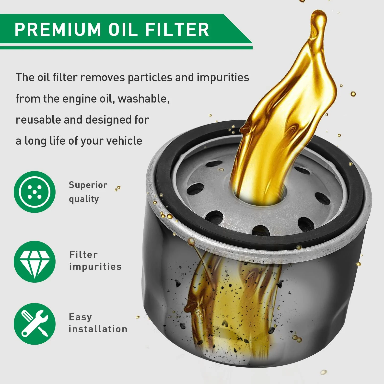 Filtr oleju do Kawasaki FB460V FC420V FC540V FD501D FD590V FR651V FR691V FR730V FX481V FX541V FX600V FX651V FX691V 49065-2076 49065-2077 49065-7002 49065-7007