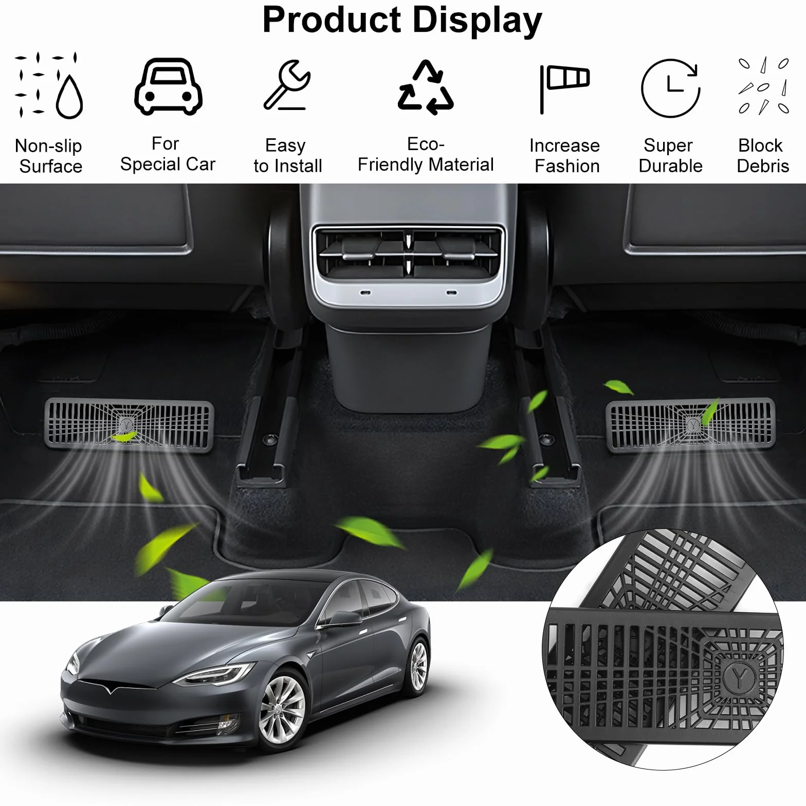 Tesla model Y Juniper 2025 2026 osłona wentylacyjna do samochodu samochodu Air Vent osłona wentylacyjna do Tesl-a Model Y Juniper 2025 2026 na tylne siedzenie klimatyzacji Outlet Cover Model Y