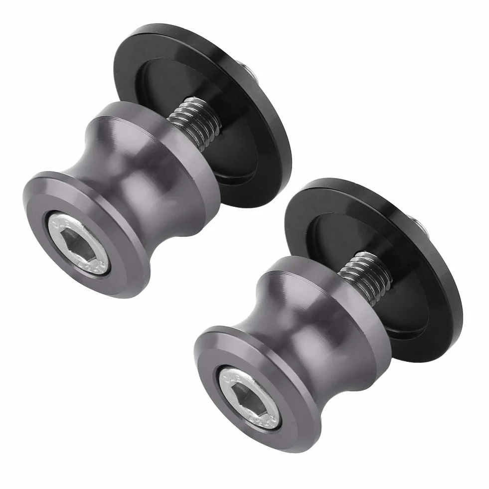 Stojak motocyklowy Aramox, 2 szt.8mm Stojak do podnoszenia motocykla CNC Obrotowy stojak z suwakiem Cewki wahacza Stop aluminium CNC czarny srebrny kolor tytanowy złoty czerwony zielony (opcjonalnie) (kolor tytanowy)
