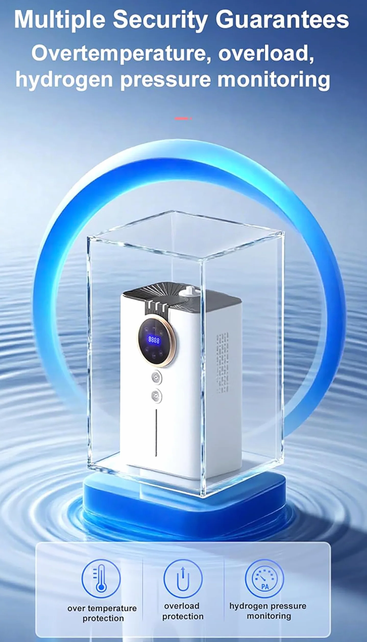 Inhalator Wodorowy 900 Ml/Min Generator H2 99,99% Czystości Regulowana Szybkość Przepływu Timer 6-Godzinny