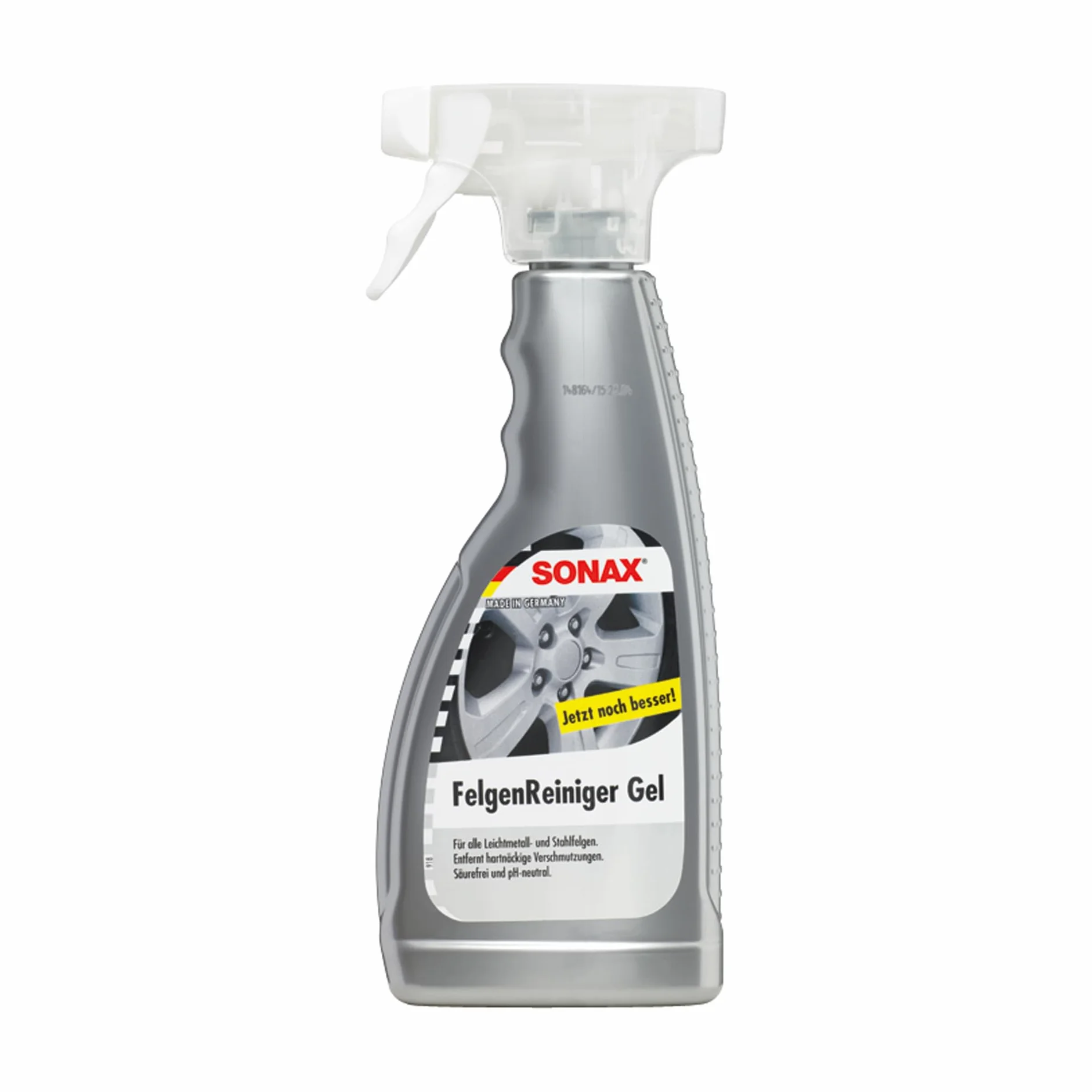 SONAX Żel do czyszczenia felg (500 ml) nie zawiera kwasów do felg z metali lekkich i stalowych o silnej formule żelowej, usuwa pył hamulcowy, pozostałości oleju i brud uliczny | Nr art. 04292000