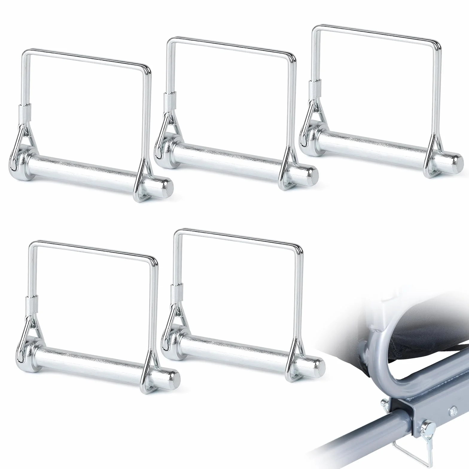 LALAGO 5 sztuk 8x60mm Kołki blokujące, sworzeń wpustowy do rury kwadratowej do odbioru mocy, kołki wpustowe do rur z zamknięciem do przyczep, ciągników, wywrotek
