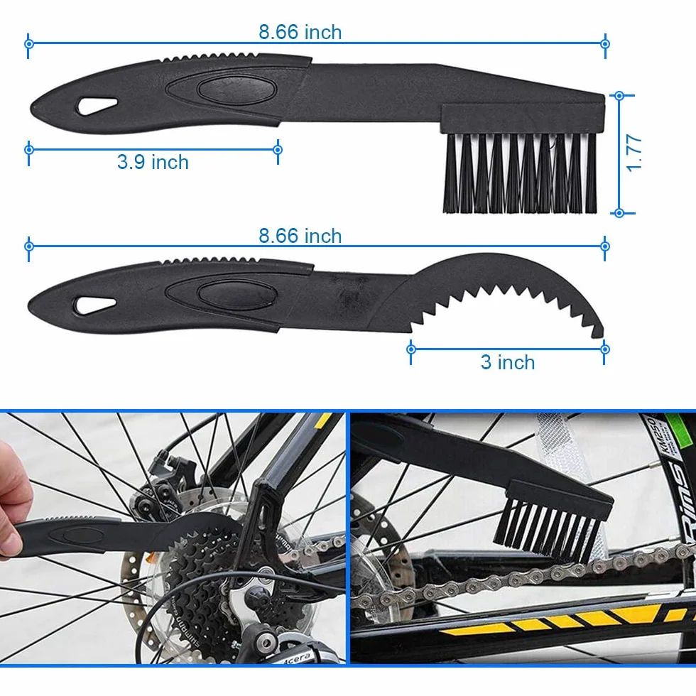 Zestaw Szczotka do Czyszczenia Łańcucha Motocykla przez MMOBIEL - 4 Części Szczotka do Łańcucha - Środek do Czyszczenia Łańcuchów Motocyklowych, Rowerowych i Górskich