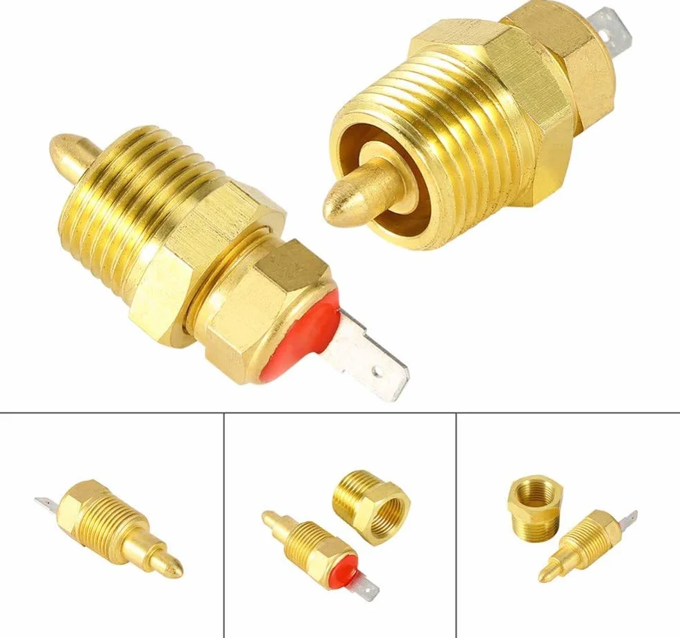 Thermostat-Temperaturschalter mit 3/8-Zoll-Rohrgewinde, 185 bis 175 Grad Elektromotor Kühlventilator Thermostat Temperatursensor Schalter, passend für 25,4 cm / 30,5 cm / 35,6 cm / 40,6 cm Lüfter