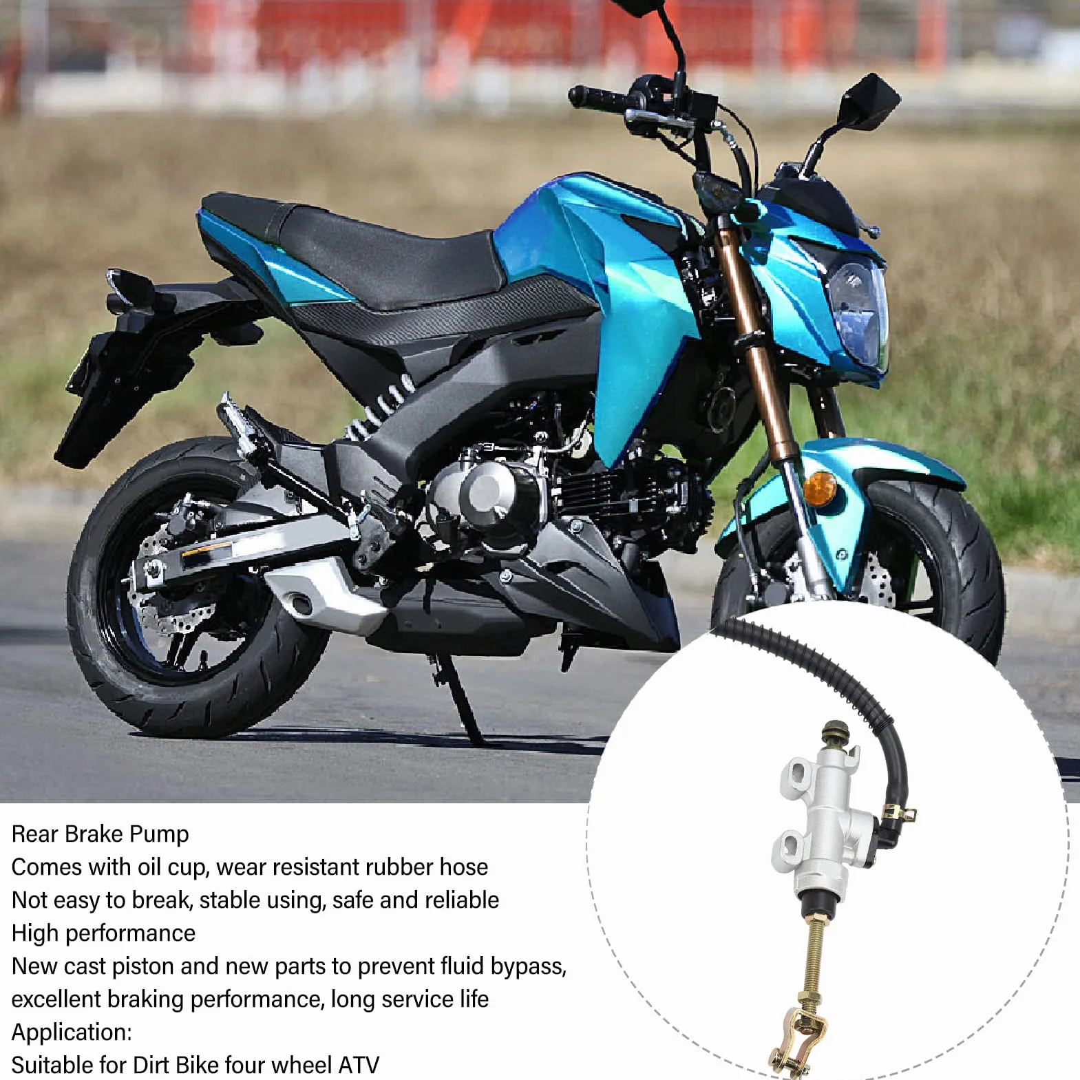 Pompa Hamulcowa Uniwersalny Hamulca Tylnego Motocykla Pompa Hamulca z Zbiornikiem dla ATV Quad Dirt Bike