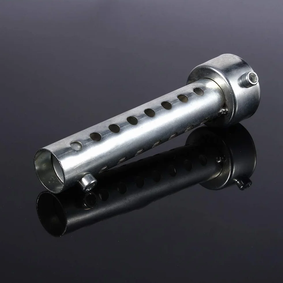 Qiilu Tłumik motocyklowy, uniwersalna rura wydechowa motocykla, wkładka tłumika deflektora DB Killer, pasuje do rury wydechowej 35 mm / 42 mm / 45 mm srebrny (42 mm)