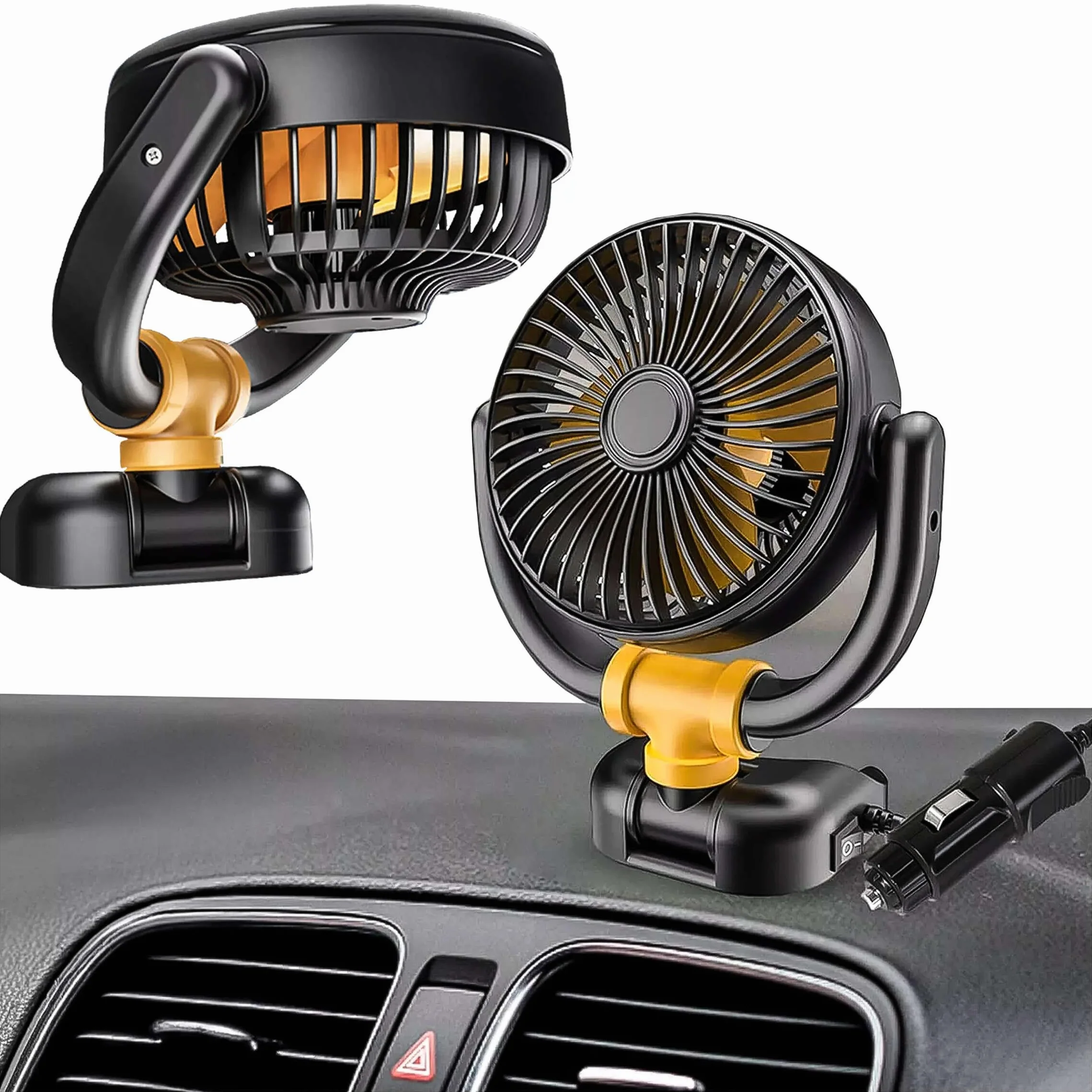 Alogy Wentylator Samochodowy Mini Mały Wiatrak Pod Zapalniczkę Regulacja 360 12V