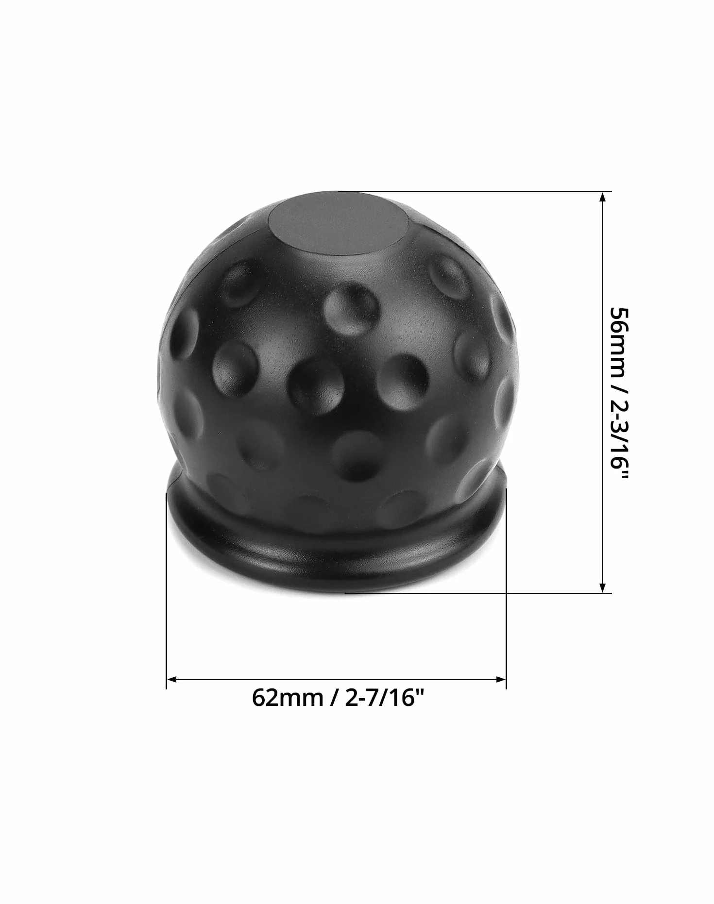 QWORK® Zestaw 4 osłon zaczepu przyczepy, gumowej osłony zaczepu przyczepy 50 mm, głowicy kulowej zaczepu przyczepy do przyczep, samochodów osobowych, ciężarówek i pojazdów kempingowych (czarny)
