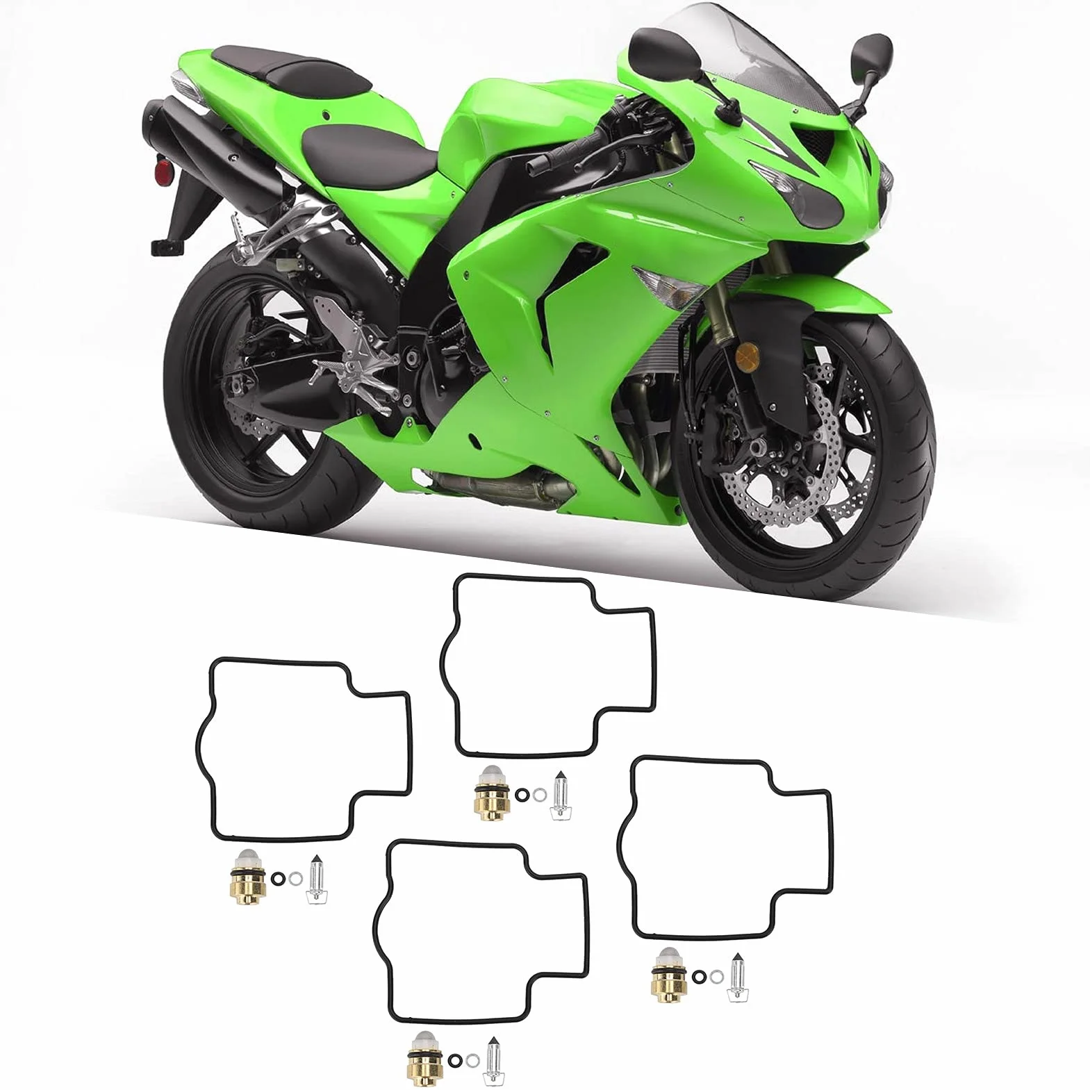 Zestaw Naprawczy Gaźnika Wymiana, 4 Zestawy Zestawy Naprawcze Gaźnika Motocyklowego Zamiennik dla ZX7 ZX7R ZX9R ZX900 ZX750 ZX1000