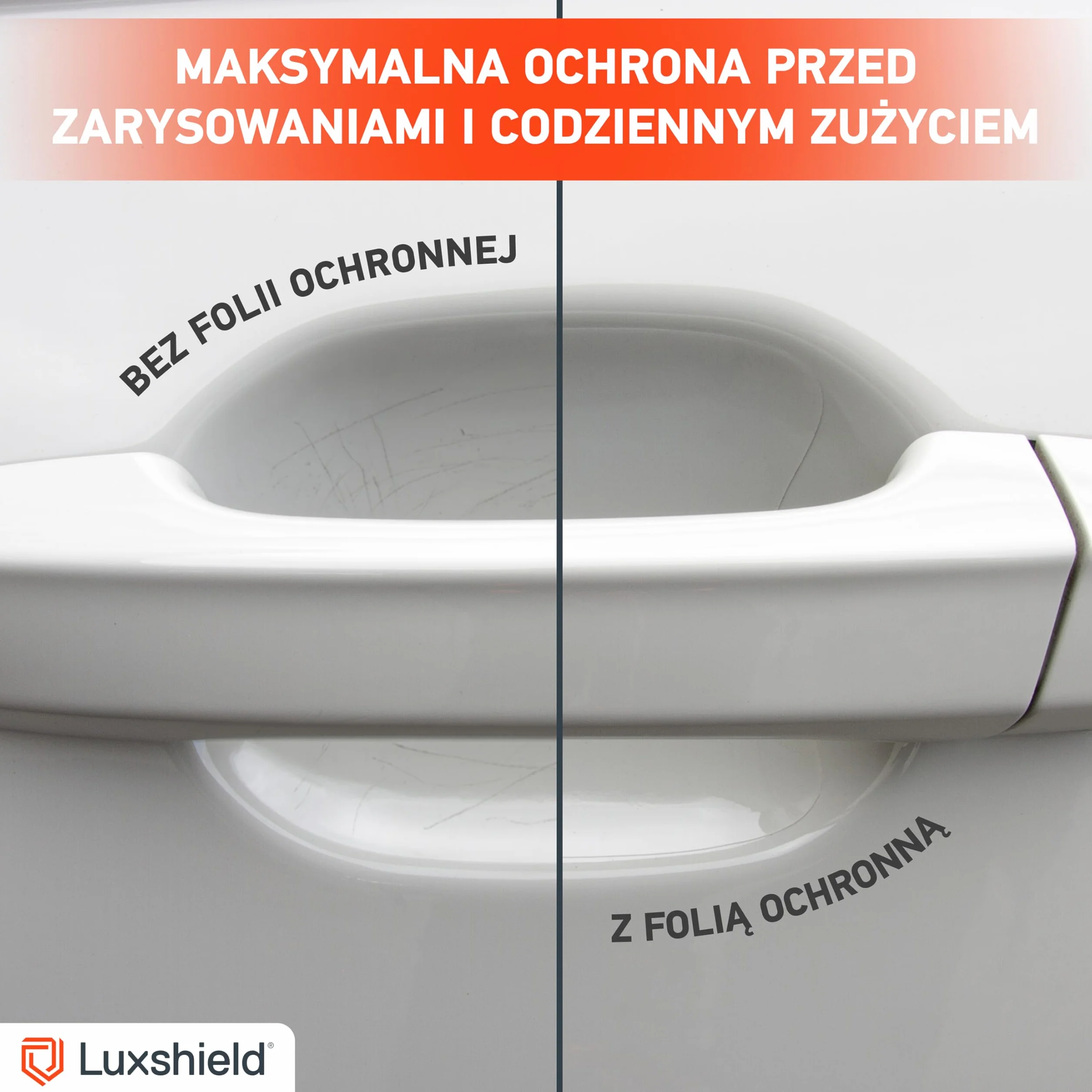 Luxshield folia ochronna na klamki kompatybilny z Ford Kuga 3 (III) ST-Line & Vignale I 2019-2026 - ochrona przed zarysowaniami, folia ochronna na lakier – przezroczysta błyszcząca