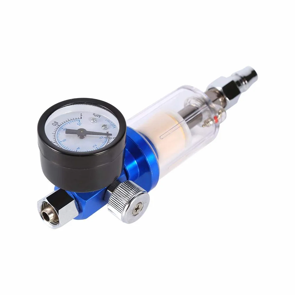 Reduktor ciśnienia pistoletu lakierniczego, regulator ciśnienia powietrza z manometrem, regulator ciśnienia, pistolet natryskowy, mini regulator ciśnienia powietrza, standardowy gwint 1/4, regulator