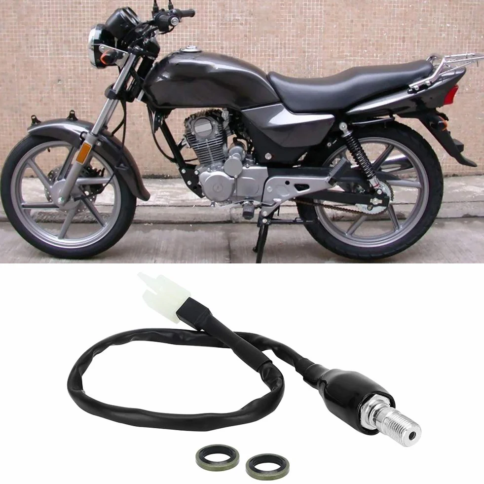 Prze??cznik hamulca hydraulicznego Suuonee, uniwersalna pompa do motocykli Prze??cznik ?wiat?a tylnego hamulca o du?ej wytrzyma?o?ci M10x1,0 [g?owica prosta]