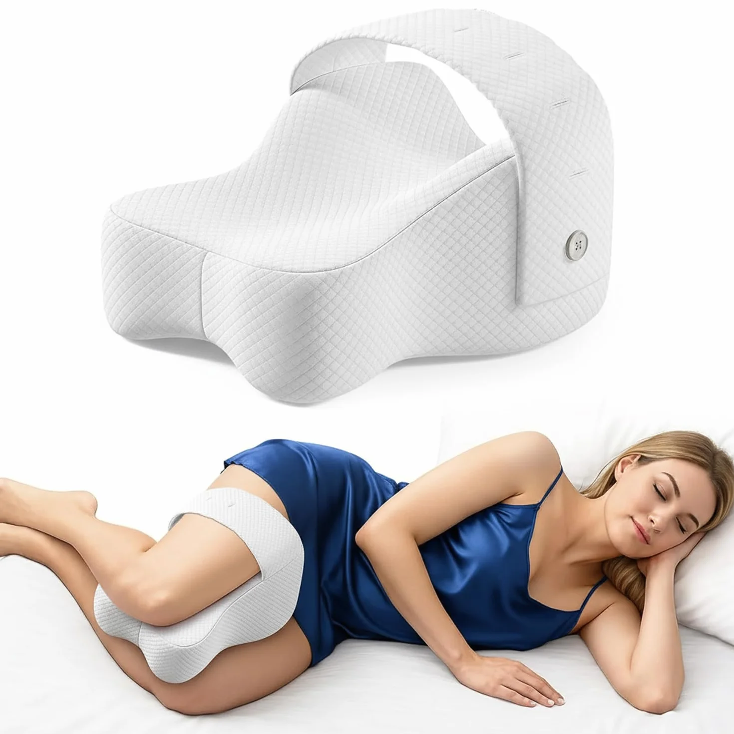 Ortopedyczna poduszka na kolana z pianki memory dla śpiących na boku, ergonomiczna, oddychająca