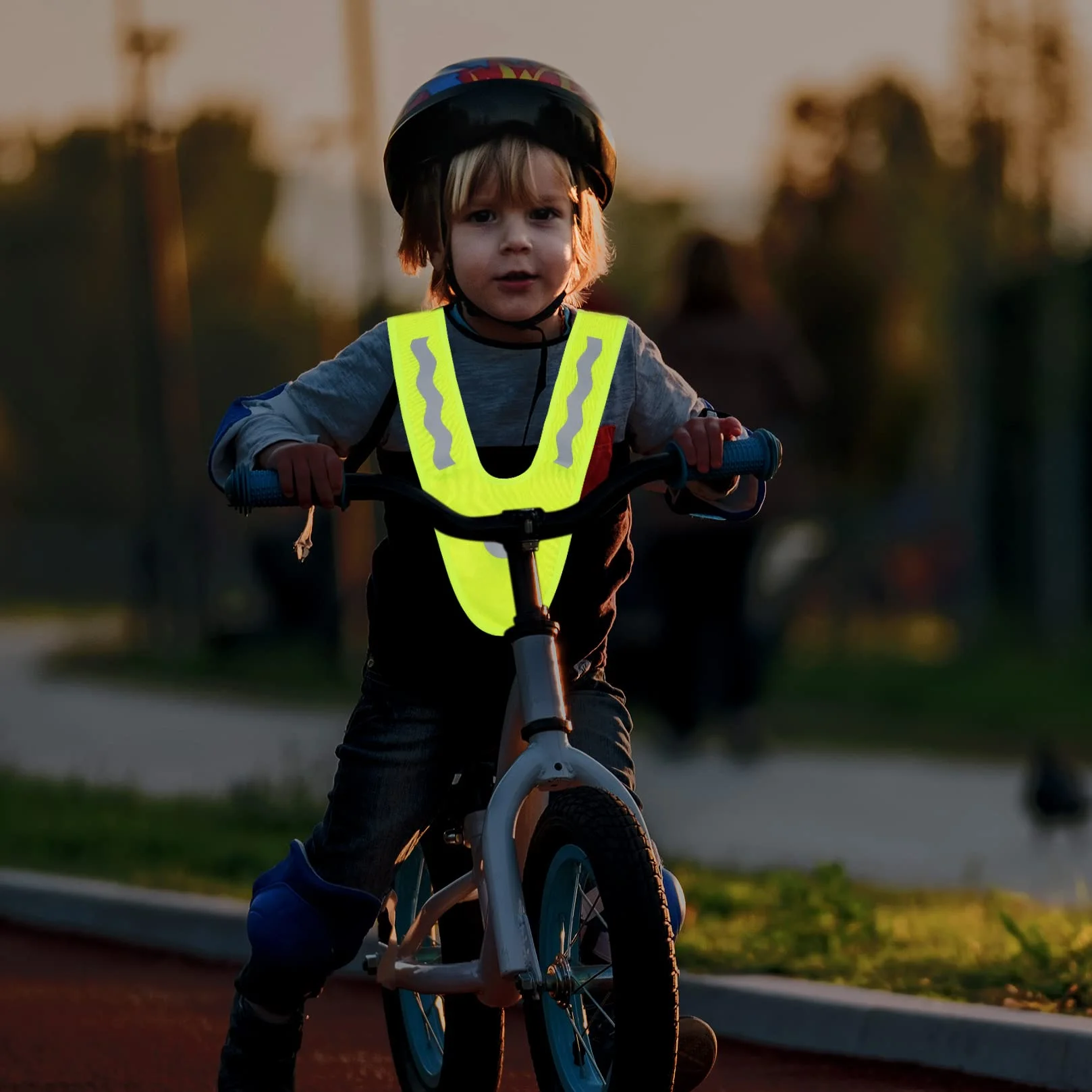 2 sztuk kamizelka odblaskowa dla dzieci, kamizelki odblaskowe, kamizelka odblaskowa wysoka widoczność ostrzeżenie do biegania motocykl rower, MXHW-0024