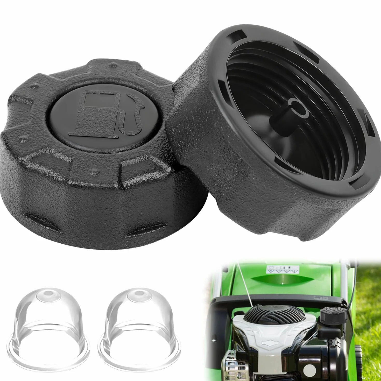 Korek zbiornika paliwa Ø wewnętrzna 46 mm uniwersalna benzyna 2 szt. z 2 szt. żarówka olejowa do podkaszarki ciągnika