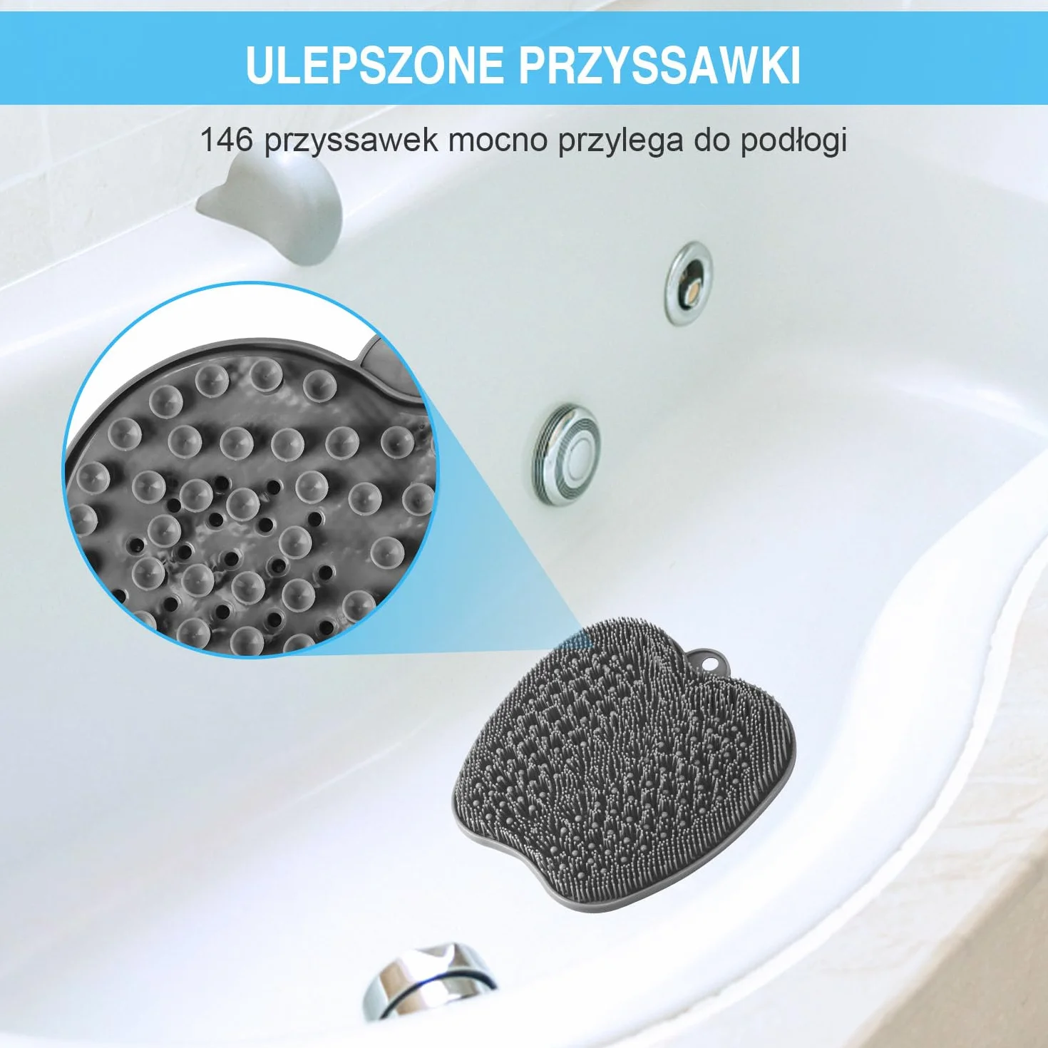 Mata Do Masażu Stóp z Antypoślizgowymi Przyssawkami - Peeling Do Stóp Pod Prysznic
