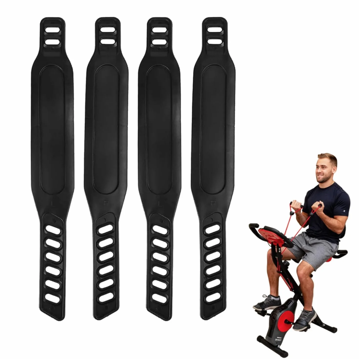 SEMINISMAR Paski do Pedałów Rowerowych, 2 Pary (4 sztuki), Nylon, Uniwersalne, Rower Stacjonarny
