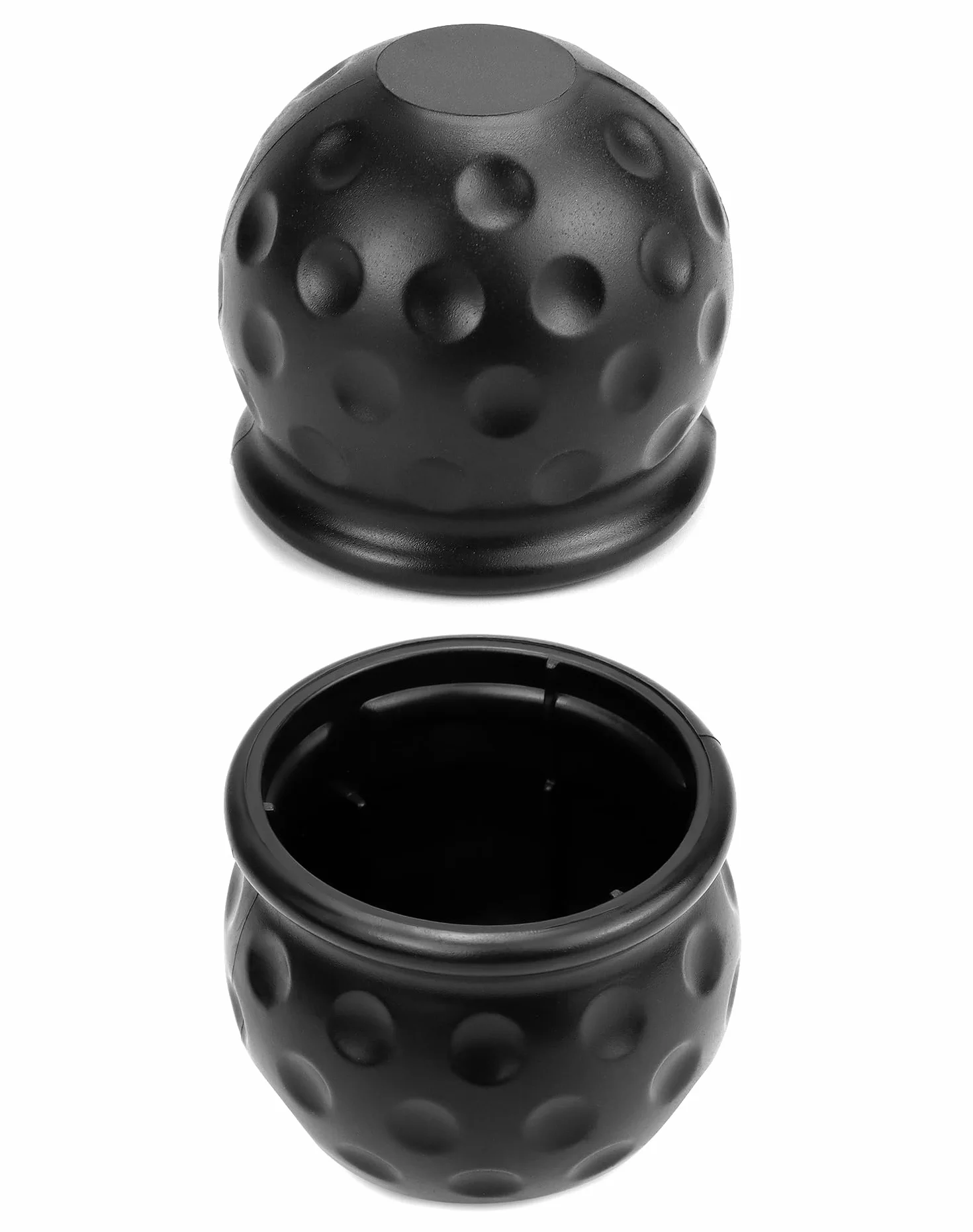 QWORK® Zestaw 4 osłon zaczepu przyczepy, gumowej osłony zaczepu przyczepy 50 mm, głowicy kulowej zaczepu przyczepy do przyczep, samochodów osobowych, ciężarówek i pojazdów kempingowych (czarny)