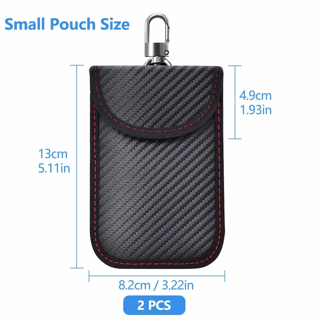 2 szt. etui na kluczyki samochodowe, etui blokujące sygnał kluczyka samochodowego, etui blokujące RFID, torba do zabezpieczenia samochodu, ochrona przed kradzieżą, zdalne wejście, ochrona bez