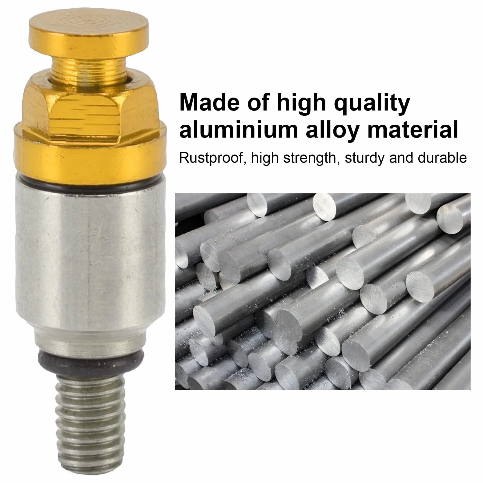 Zawór Nadmiarowy Odpowietrznika Widelca, 2 Szt. M5x0.8 ze Stopu Aluminium Widelec Odpowietrznik Powietrza Wymiana Zaworu Nadmiarowego dla CRF150R CR125R CR250R CRF250R(Żółty)