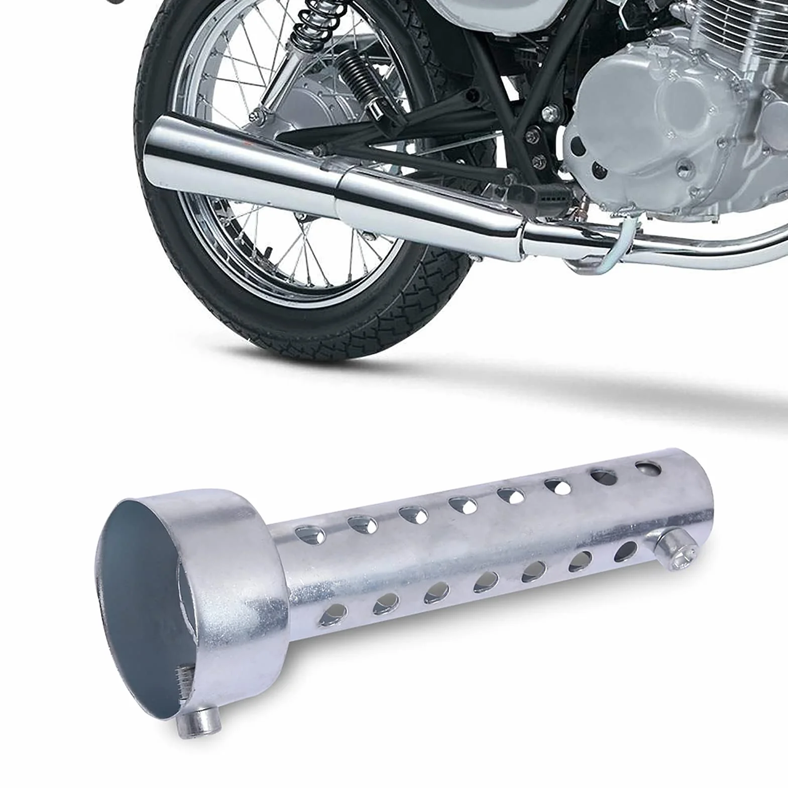 Tłumik motocyklowy, uniwersalny tłumik motocyklowy DB-Killer, wkładka na ścianę akustyczną, srebrny (45 mm)
