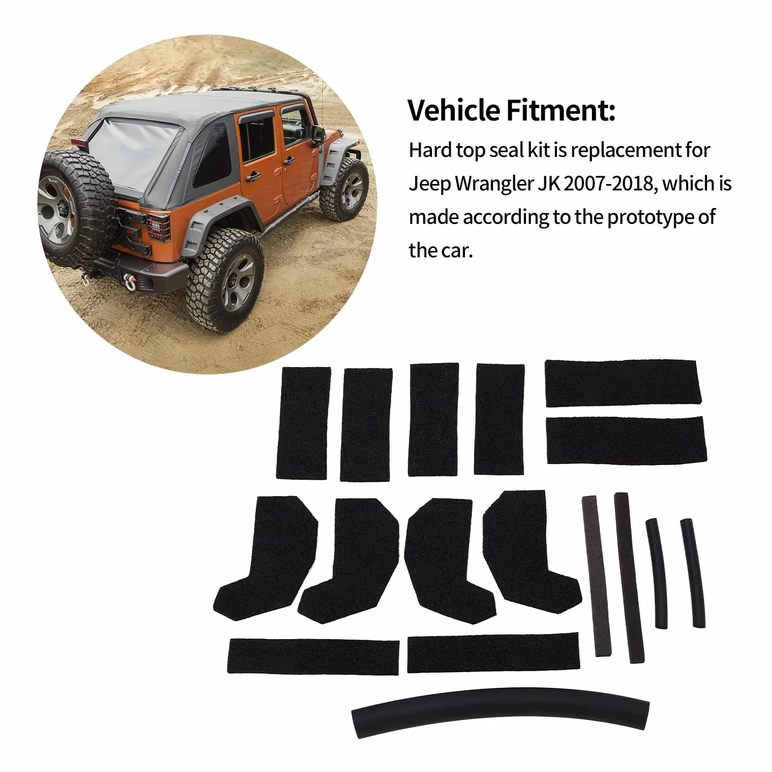 Zestaw Uszczelek Hardtop 68026937AB Mocne Uszczelnienie Profesjonalna Blokada Pianki Hardtop do Wrangler JK