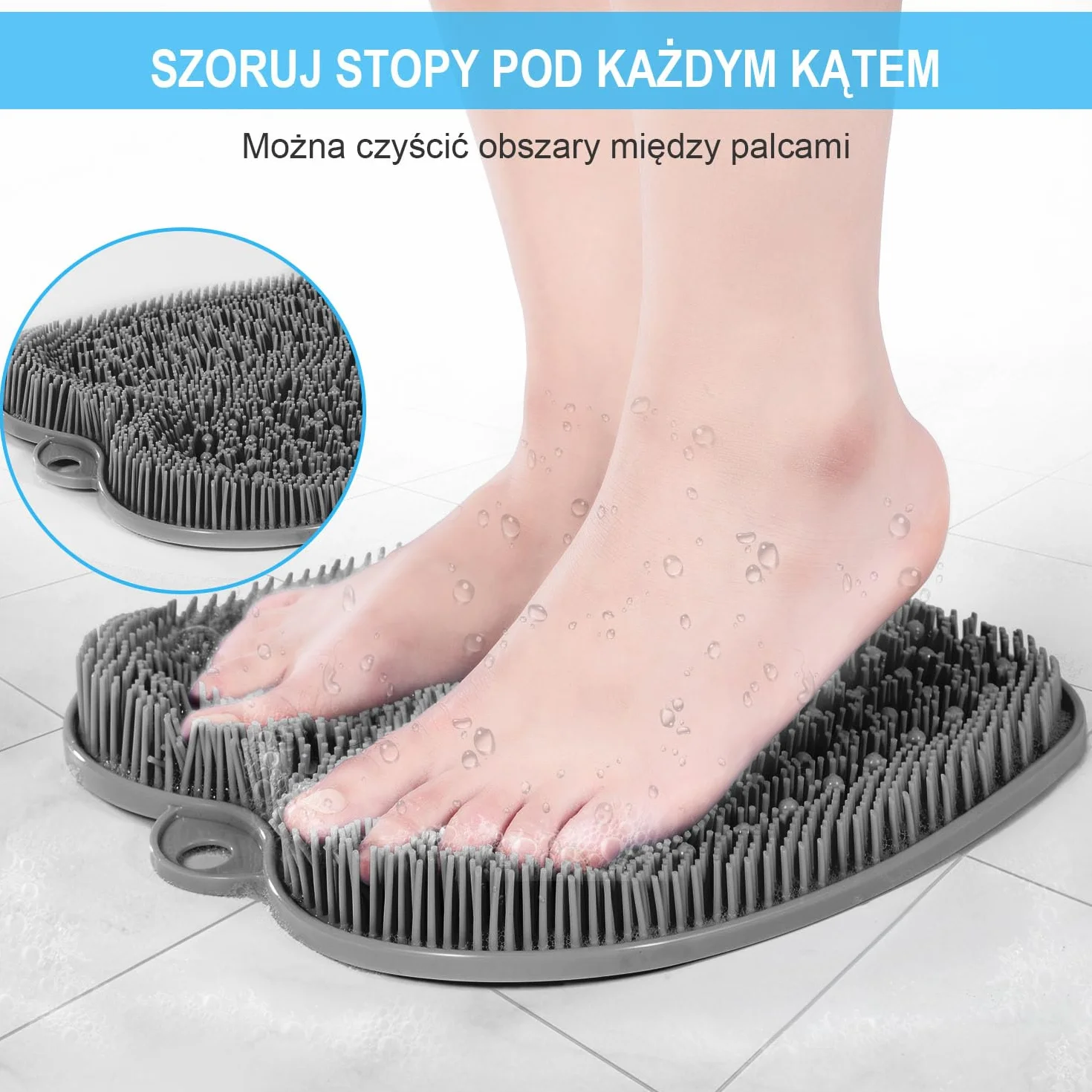 Mata Do Masażu Stóp z Antypoślizgowymi Przyssawkami - Peeling Do Stóp Pod Prysznic