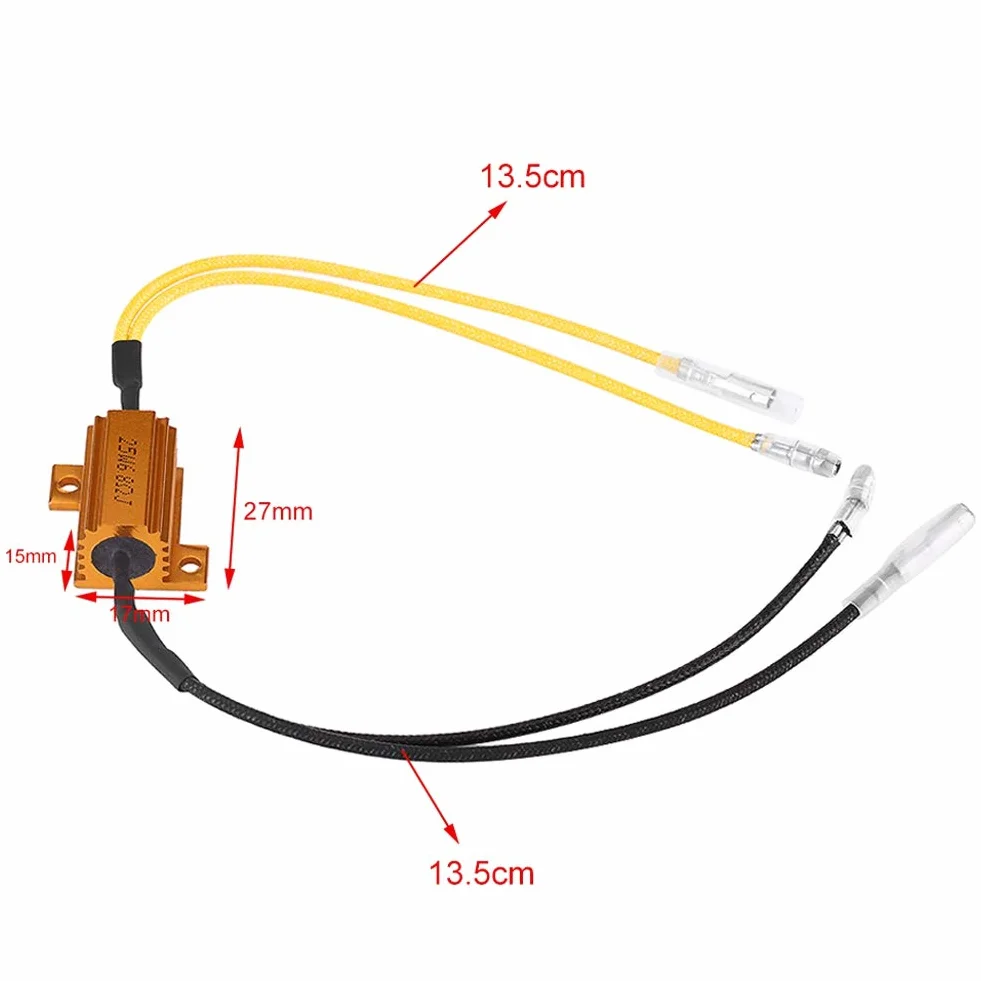 Rezystor LED, 25 W 6,8 ΩJ motocykl LED kierunkowskaz światła opornik obciążenia naprawa błędów kontroler Flash