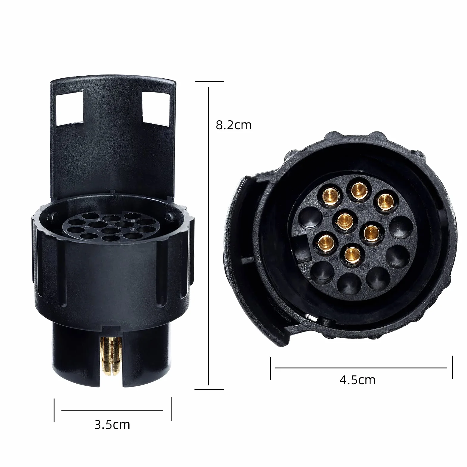 Adapter haka holowniczego 7-biegunowy 13-biegunowy, 7-biegunowy adapter do przyczepy 13-biegunowy, adapter wtyczki do przyczepy 7-biegunowy 13-biegunowy, złącze konwertera 12 V wtyczka