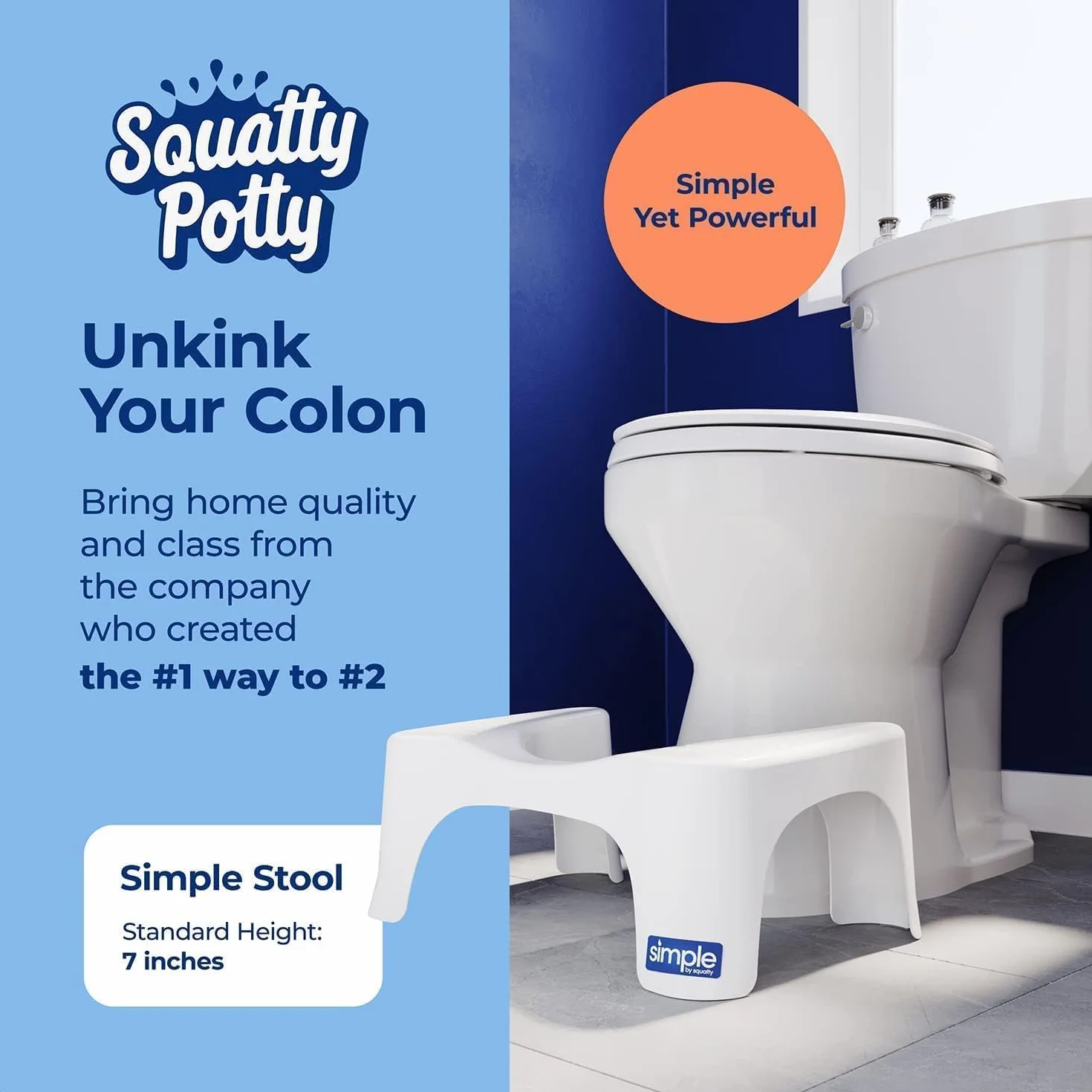 Squatty Potty Simple SP-SIMPLE-OS Taboret Łazienkowy 7-Cali Biały