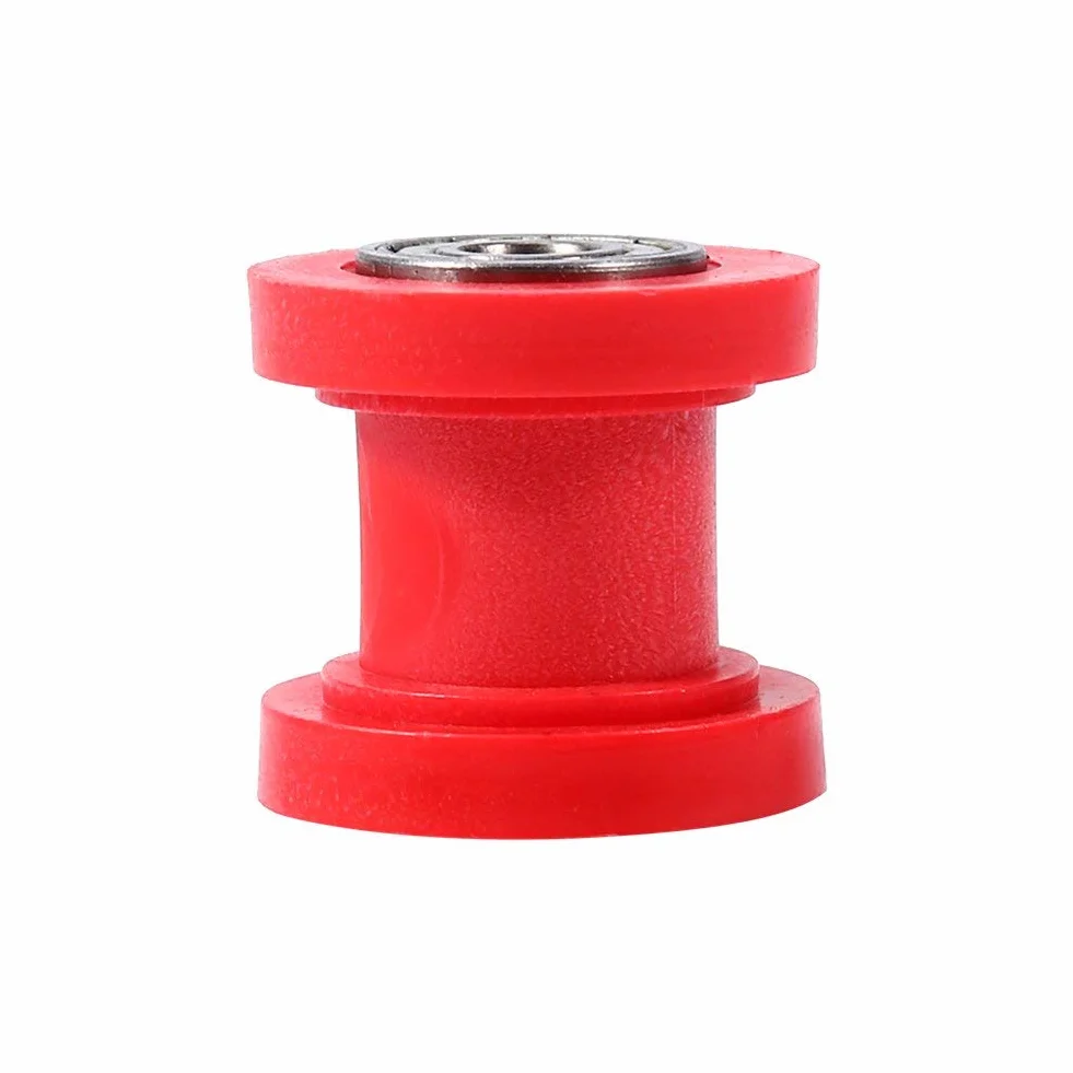 Rolki łańcucha napędowego 10mm łańcuch rolkowy suwak napinacz prowadnica koła Pit Dirt Mini Bike Moto Atv czerwony