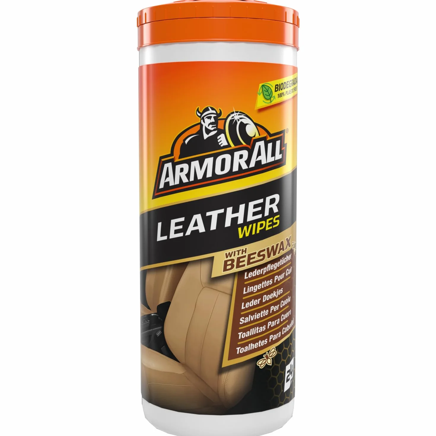 ARMOR ALL GAA39024GE Ściereczki do pielęgnacji skóry 24 sztuki do skórzanych siedzeń, bagażu, mebli