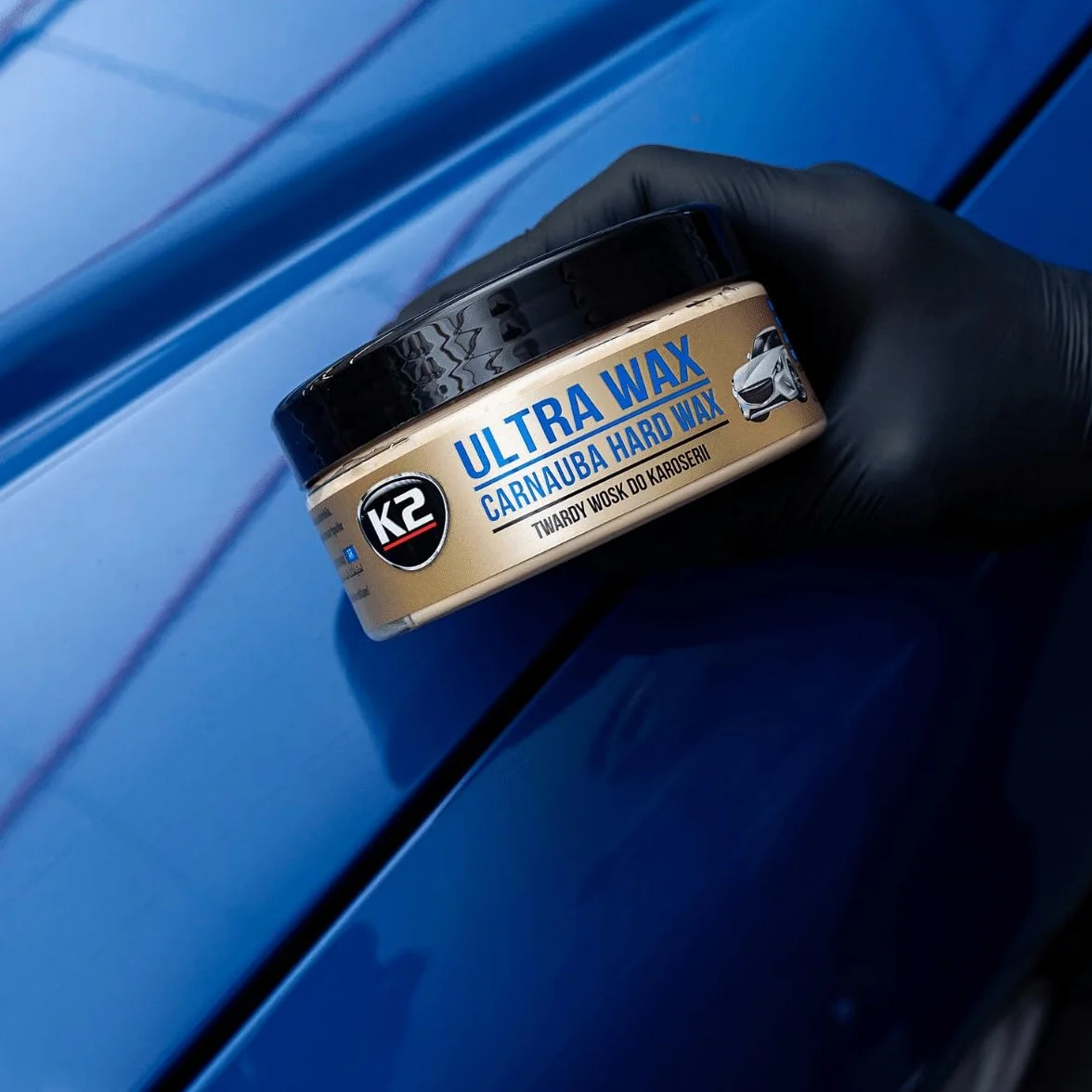K2 Ultra SAMOCHODOWY WOX Carnauba Polski Ochrona UV Głęboki połysk ŚWIETNY BEADING 250 g darmowy aplikator