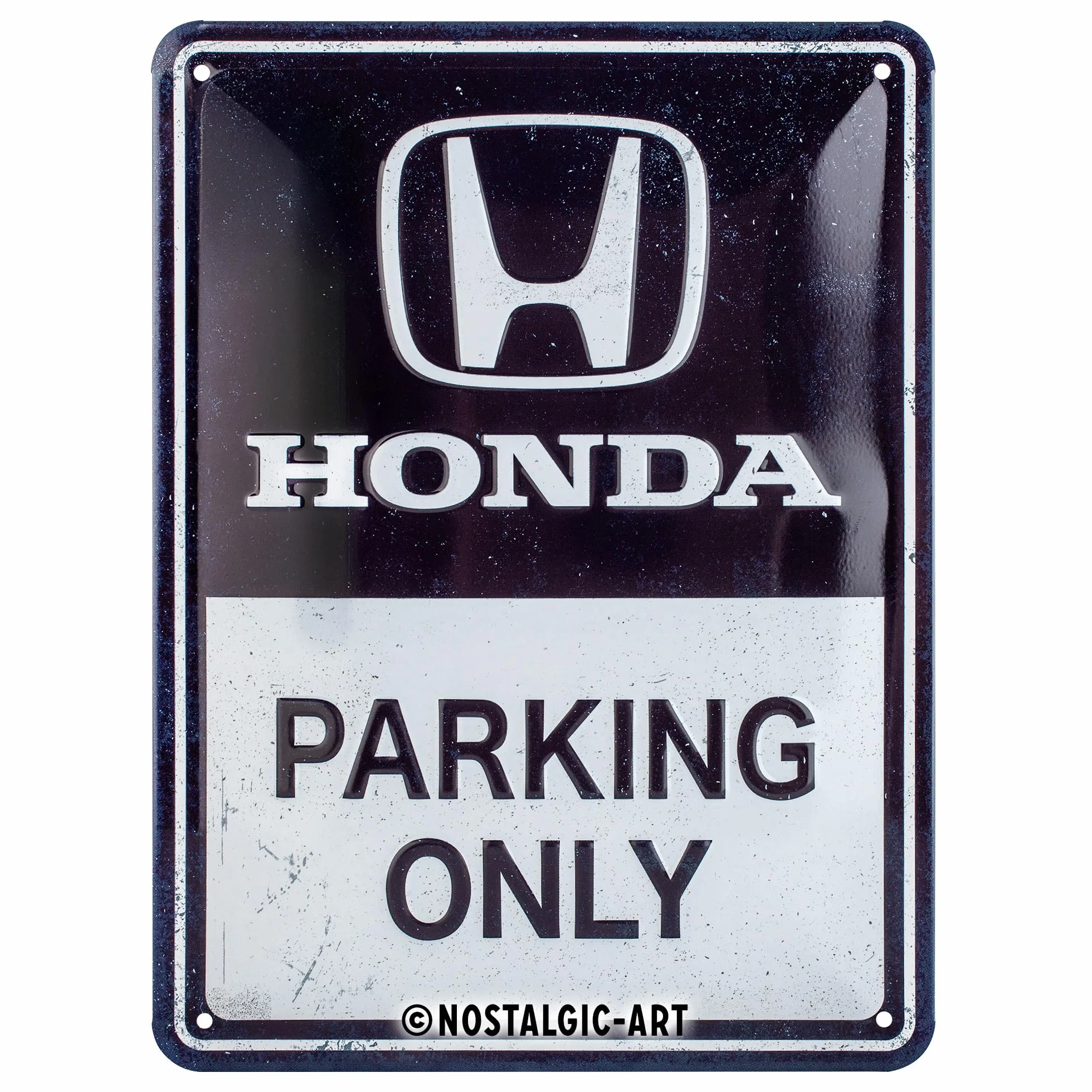 Nostalgic-Art Retro tabliczka z blachy, 15 x 20 cm, Honda AM – Parking Only – Pomysł na prezent dla miłośników Hondy, Official License Product (OLP), z metalu, Styl vintage