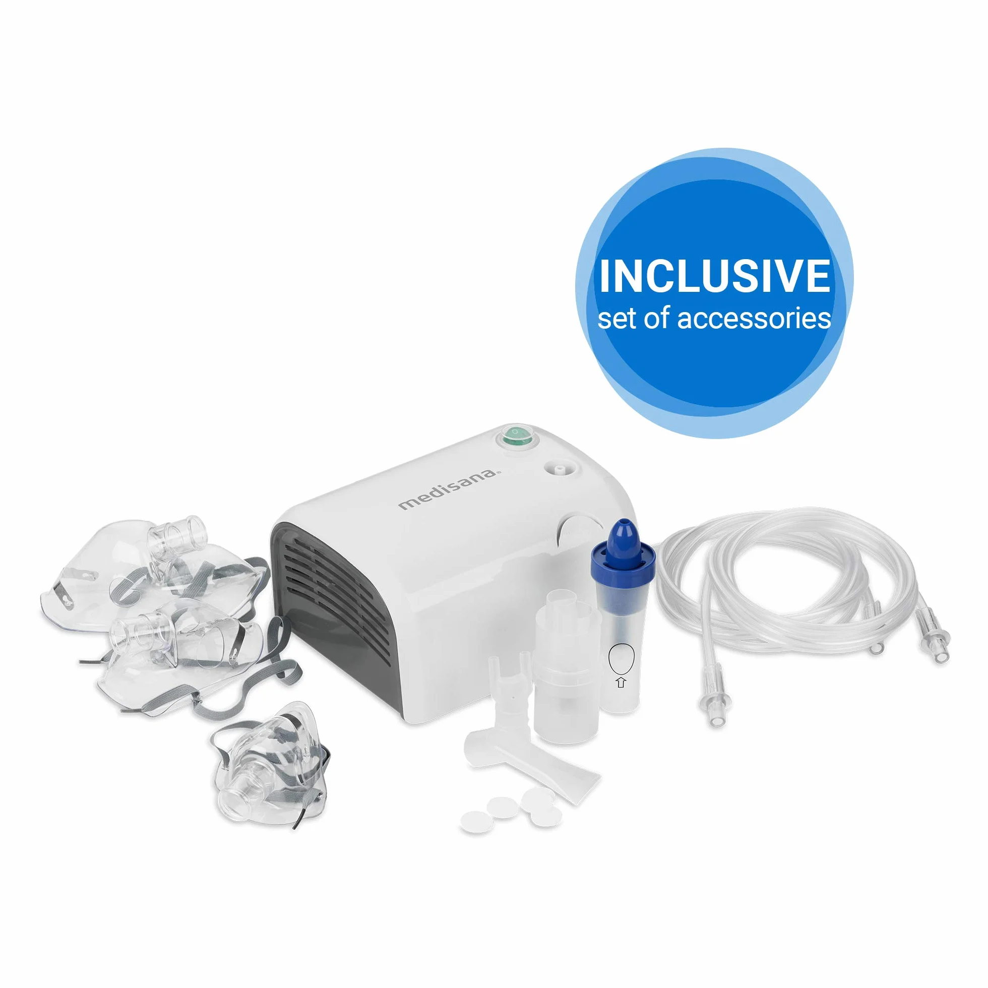 Medisana IN 520 inhalator nebulizator kompresorowy z ustnikiem i maseczką dla dorosłych i dzieci