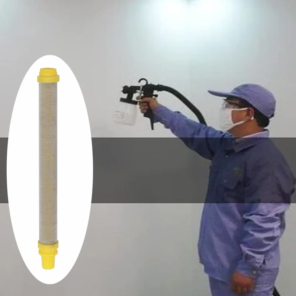 5 sztuk Filtr bezpowietrzny 100 Mesh Filtr do pistoletu bezpowietrznego ze stali nierdzewnej odpowiedni do pistoletu natryskowego Wagner Airless Paint Spray Gun(żółty)