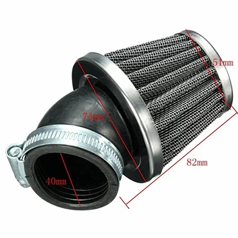 Filtr powietrza czarny 40 mm 45 stopni do Pit Dirt Bike Motocykl 50-140 cc