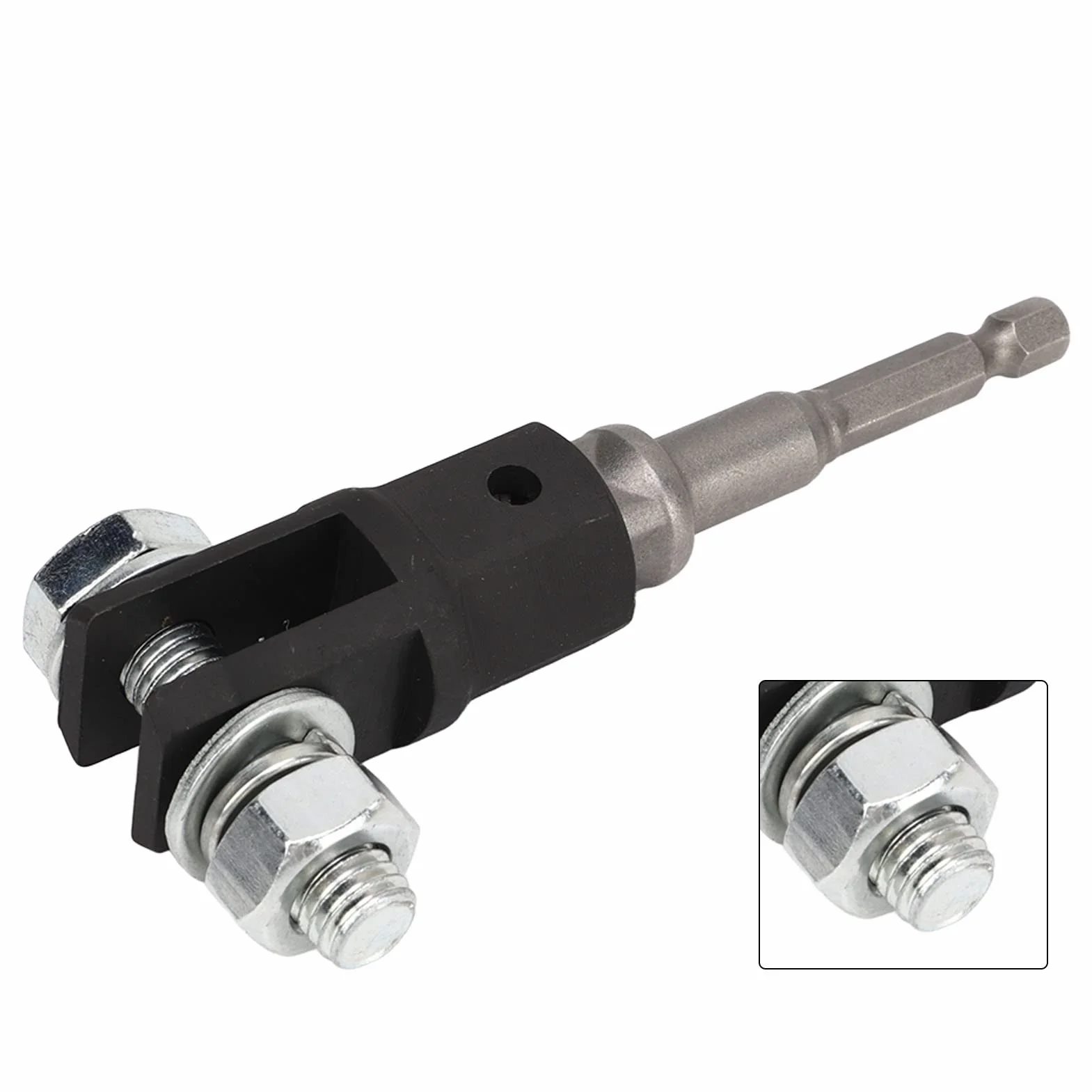 EVGATSAUTO Samochodowy adapter podnośnika nożycowego, adapter wiertarski 1/2 cala do gniazd nożycowych z podwójnym otworem