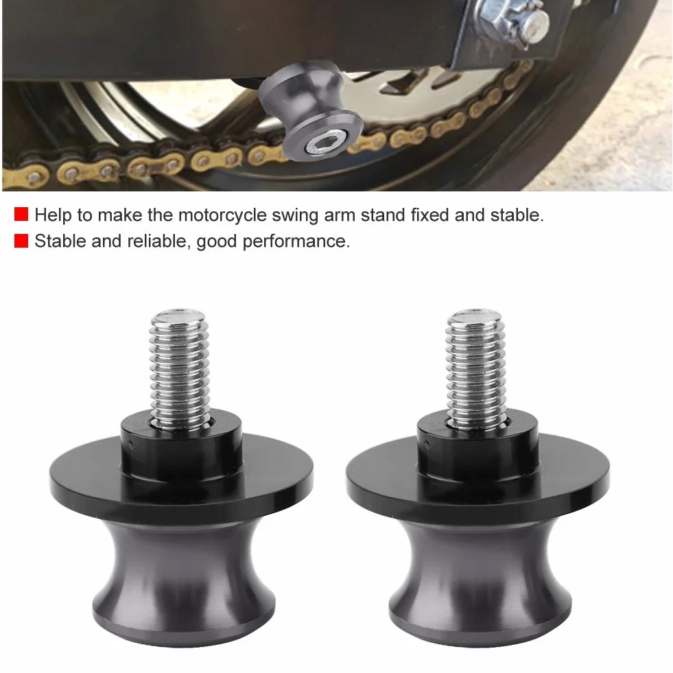 Stojak motocyklowy Aramox, 2 szt.8mm Stojak do podnoszenia motocykla CNC Obrotowy stojak z suwakiem Cewki wahacza Stop aluminium CNC czarny srebrny kolor tytanowy złoty czerwony zielony (opcjonalnie) (kolor tytanowy)