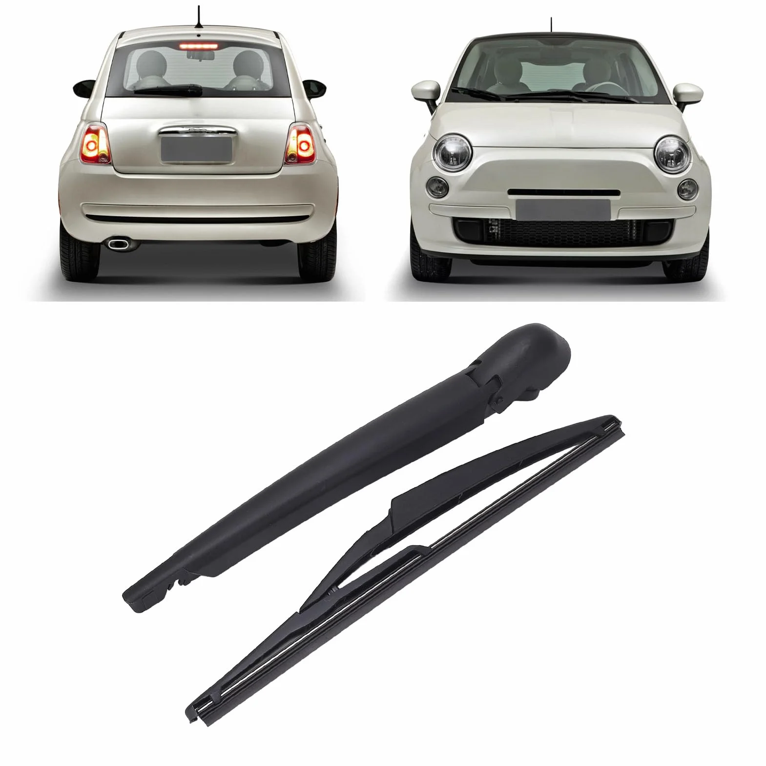 Zestaw Ostrzy Tylnego Ramienia Wycieraczki do FIAT 500 2007-2023 Tylna Szyba Samochodu Tylne ramię Wycieraczki Zestaw Ostrzy Wymiana FI0027KR 51787577 71751023