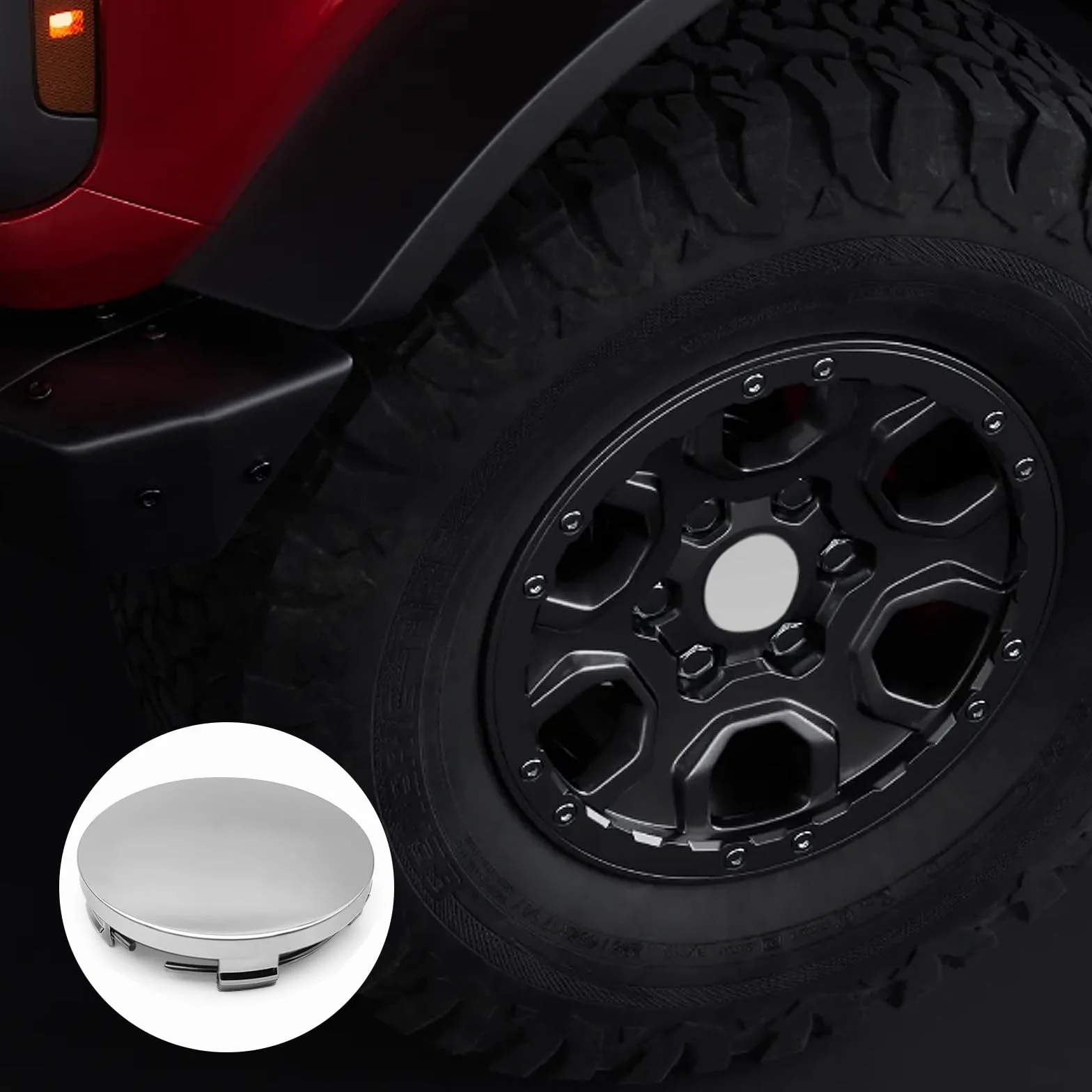 mohito 4 zatyczki do środka felgi, tworzywo ABS, osłona piasty OD 56 mm, ID 53 mm, osłona piasty środka koła, felgi kołpaki akcesoria samochodowe, srebrne