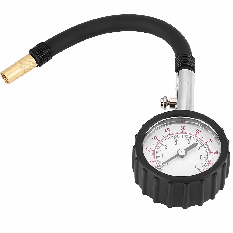 Akozon - Manometr do opon samochodów osobowych, ciężarowych, motocykli, rowerów (0-100psi, 0-7kg / cm2)