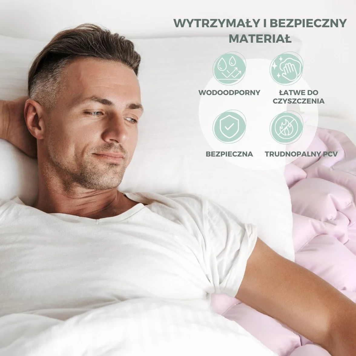 Mobiclinic Materac przeciwodleżynowy Mobi 1 200x90x7 cm 130 komórek Trudnopalny medyczny PVC Beżowy