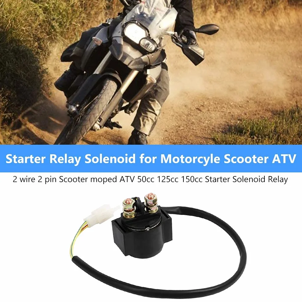 Keenso Przekaźnik rozrusznika przełącznika, ON/OFF rozruchowy przekaźnik elektromagnetyczny motocykla do 50-250 cm3 skuter ATV dirt Bikes Quad 4