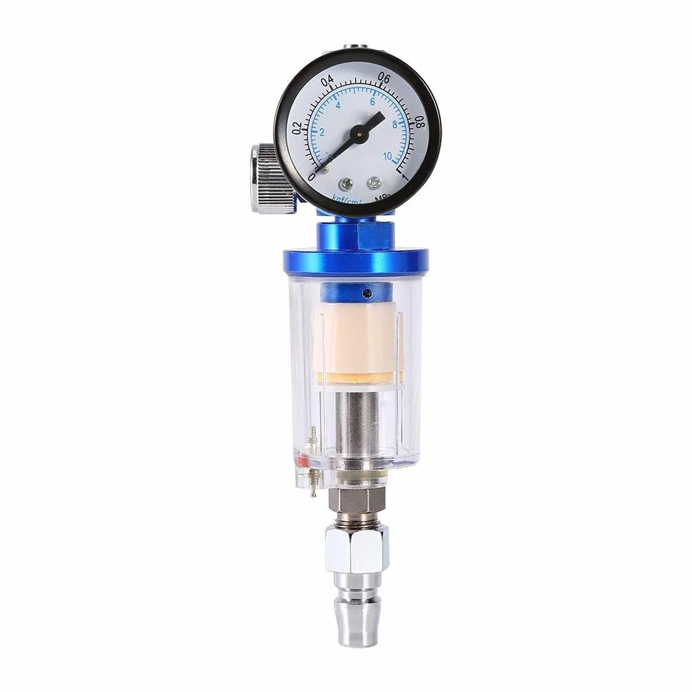 Reduktor ciśnienia pistoletu lakierniczego, regulator ciśnienia powietrza z manometrem, regulator ciśnienia, pistolet natryskowy, mini regulator ciśnienia powietrza, standardowy gwint 1/4, regulator