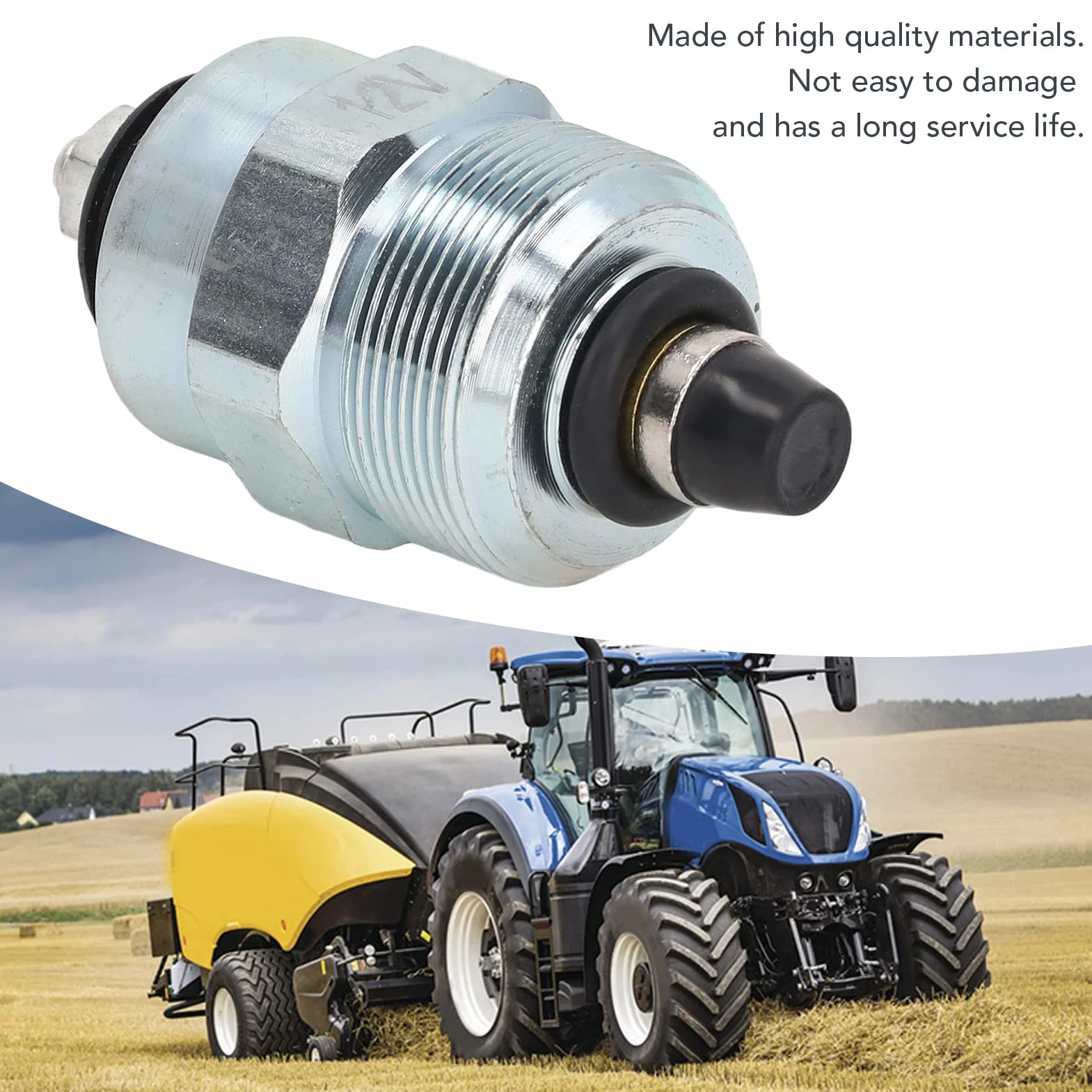 Elektromagnes Pompy Wtryskowej Paliwa, 12V 1A Silnik Wysokoprężny Pompa Paliwa Wymiana Zaworu Elektromagnetycznego Rozrusznika Kompatybilny z New Holland 3830 4030 4230 4330
